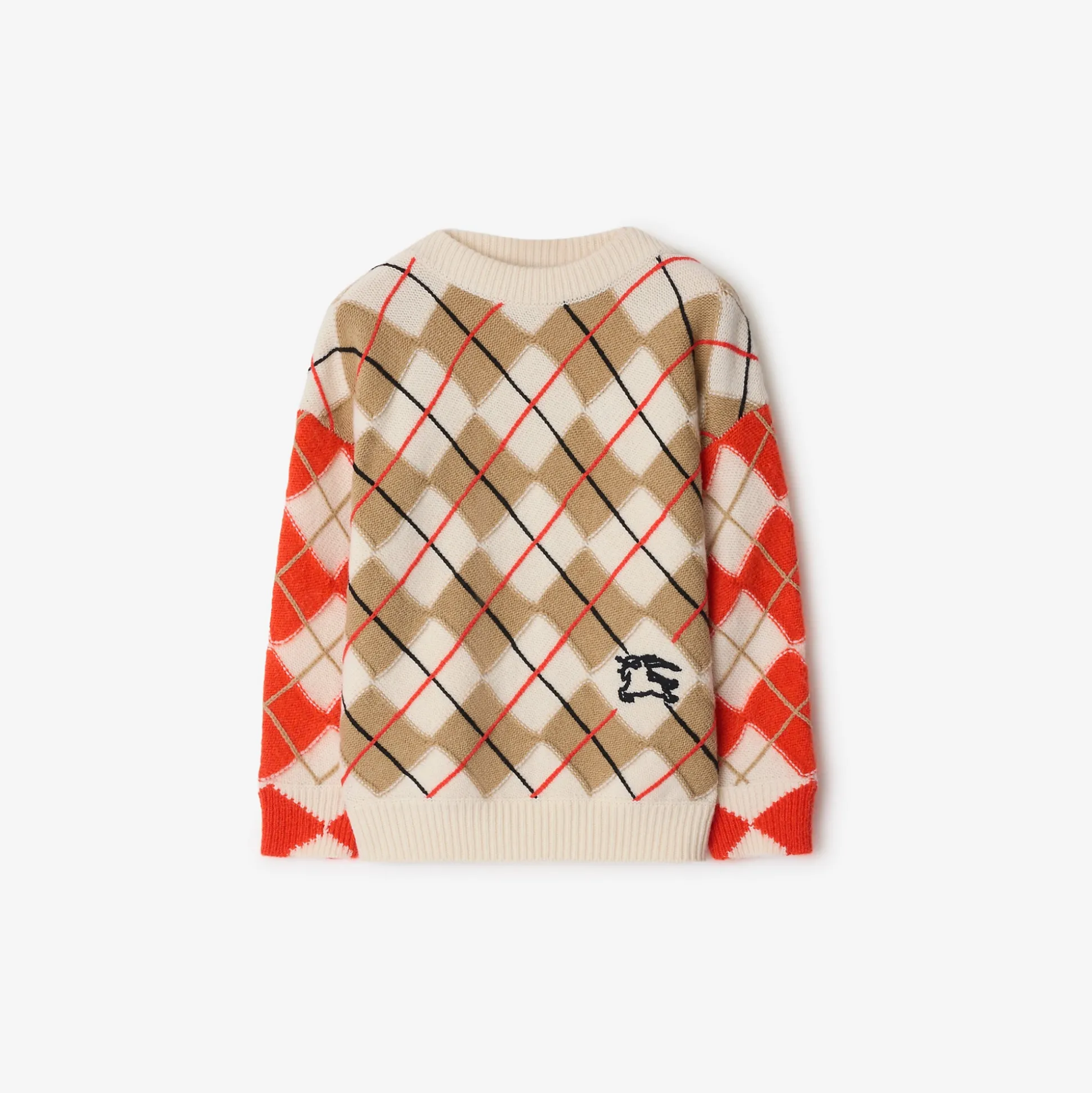 Store Burberry Argyle Wool Sweater Orangered