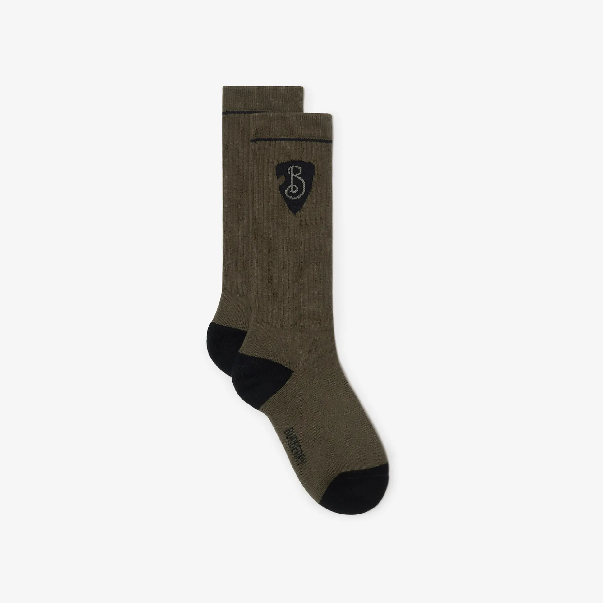 Fashion Burberry B Shield Cotton Blend Socks Swamp