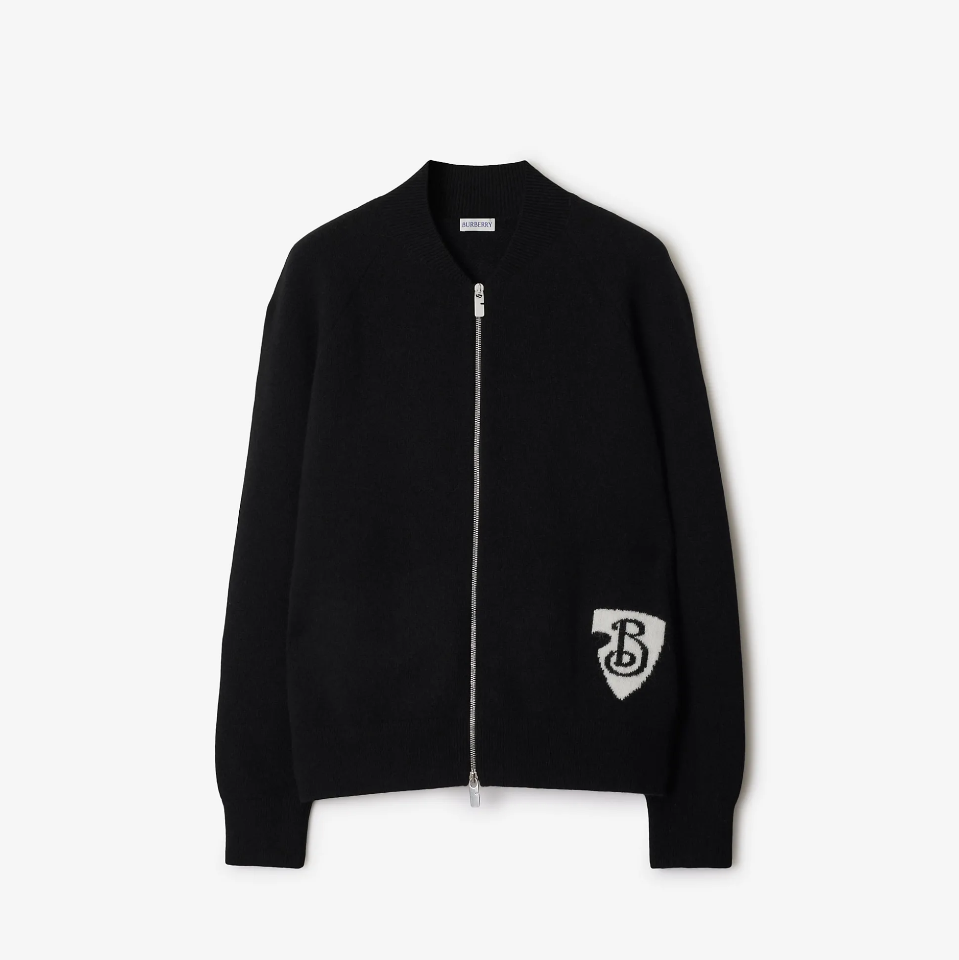 Online Burberry B Shield Wool Blend Bomber Jacket Black