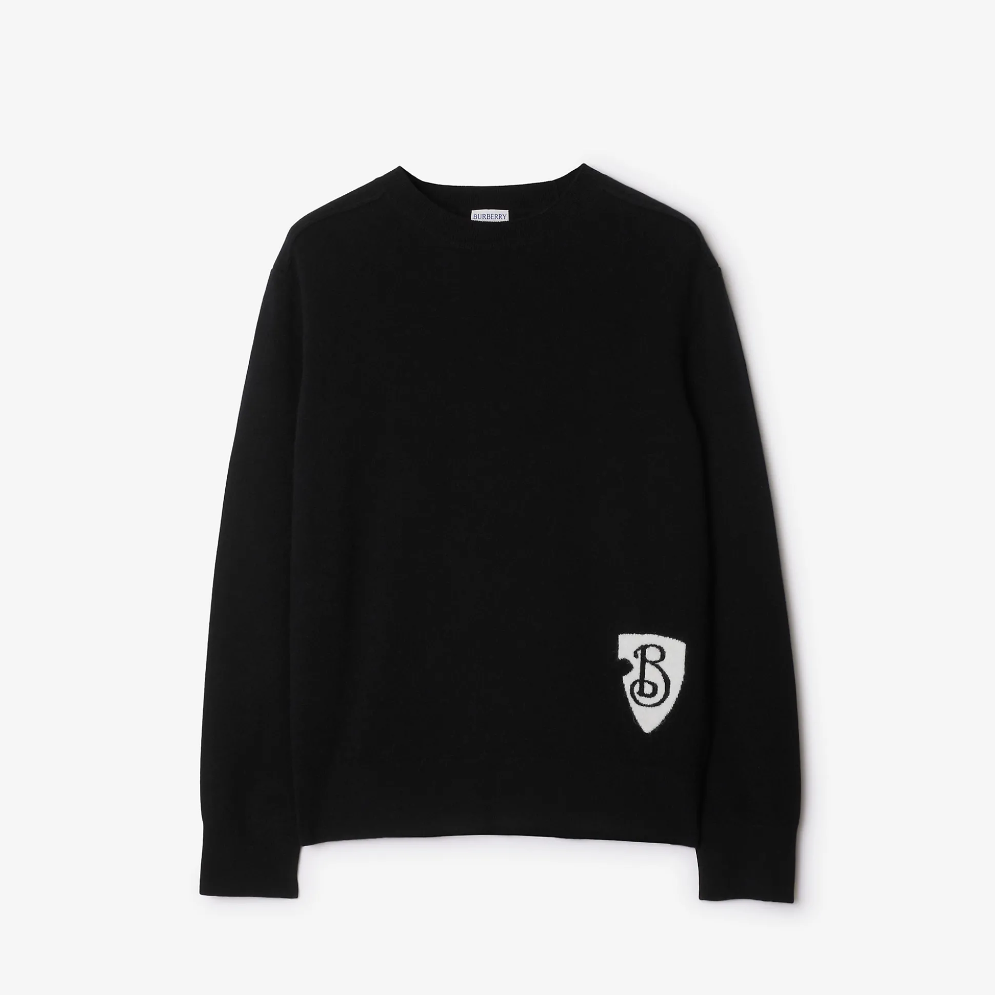 Cheap Burberry B Shield Wool Blend Sweater Black