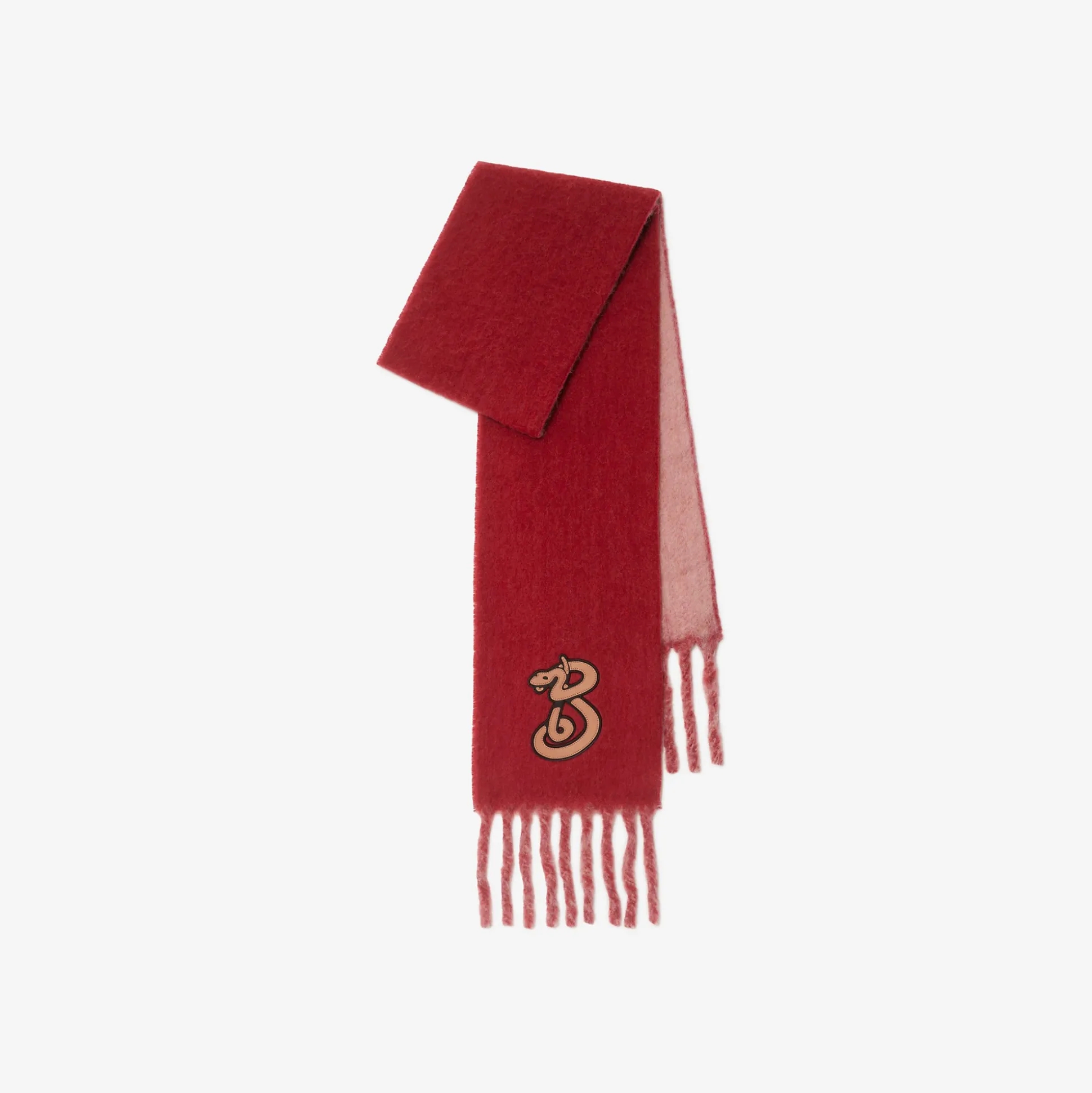 Outlet Burberry B Snake Alpaca Wool Blend Scarf Geranium