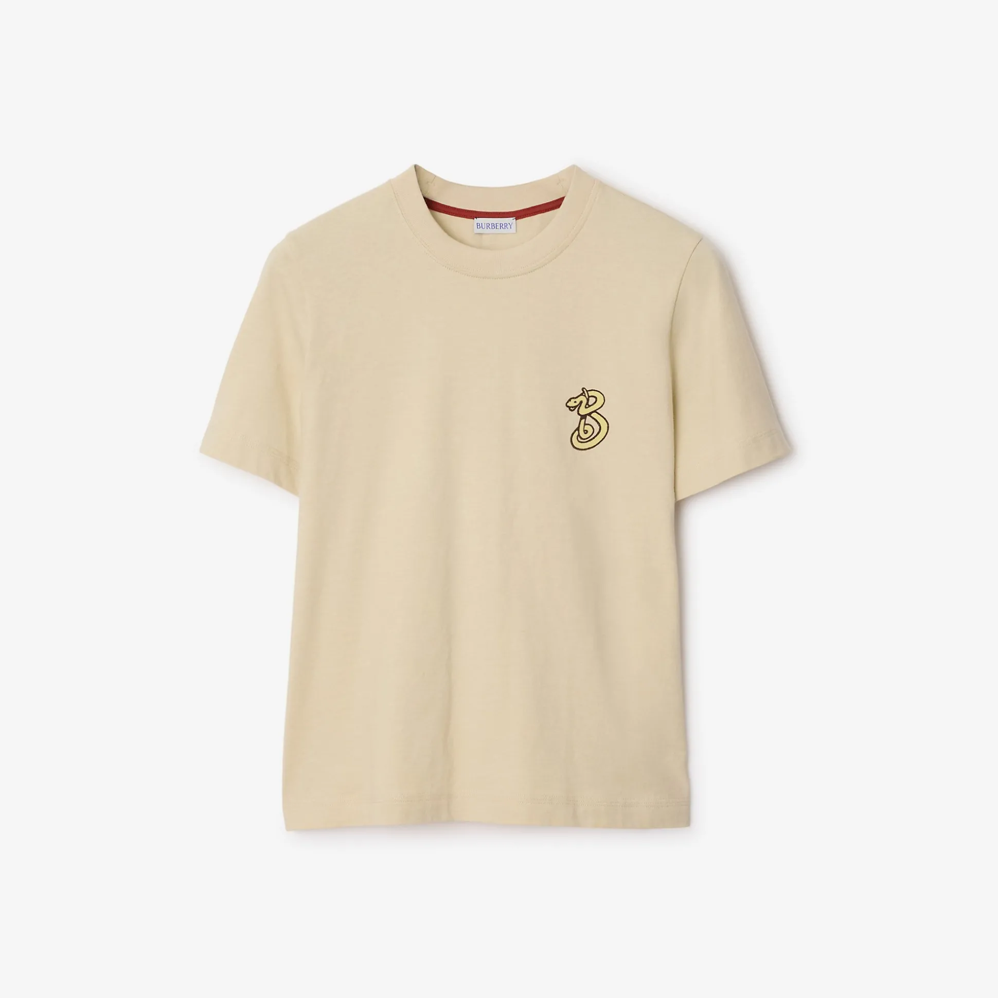 Hot Burberry B Snake Cotton T-shirt Nutmeg