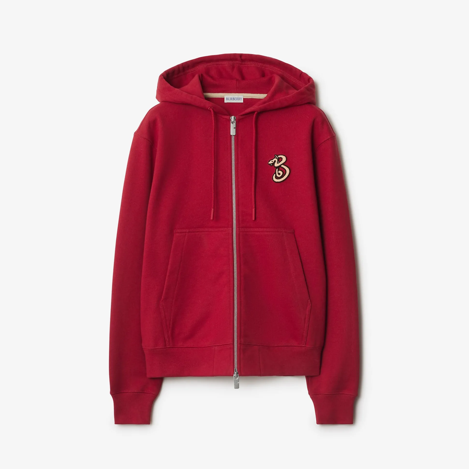 Clearance Burberry B Snake Cotton Zip Hoodie Geranium