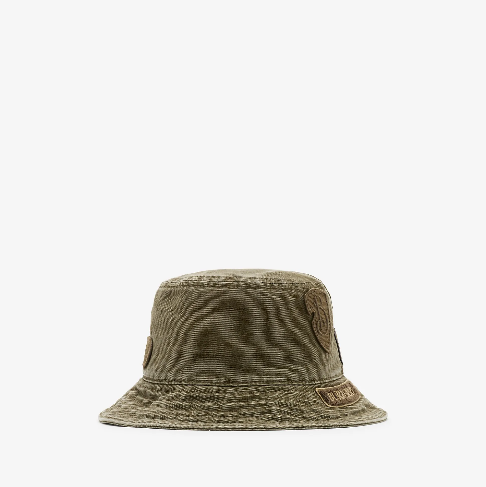 Flash Sale Burberry Badge Cotton Bucket Hat Khaki