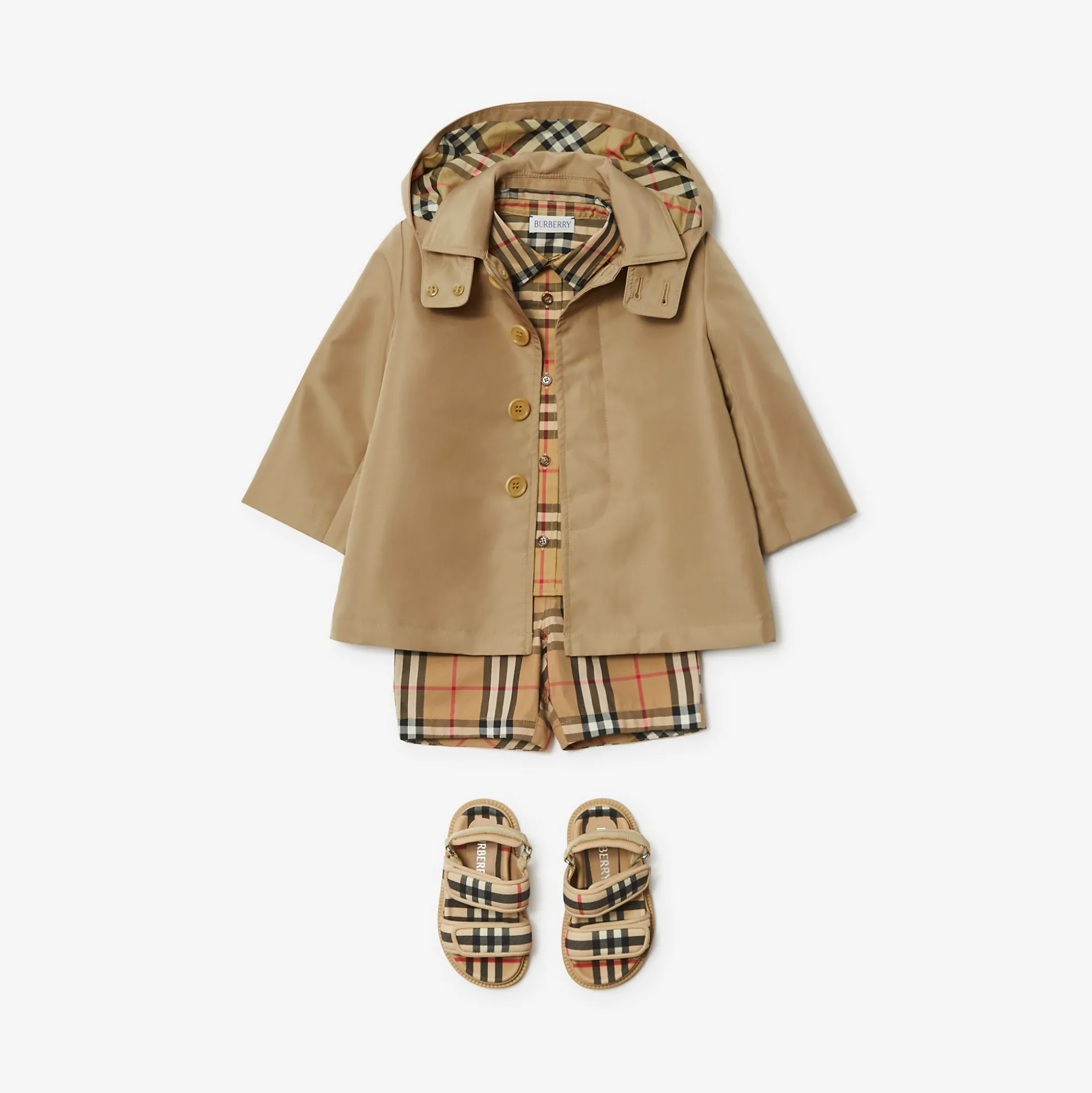 Discount Burberry Bonded Car Coat Camel