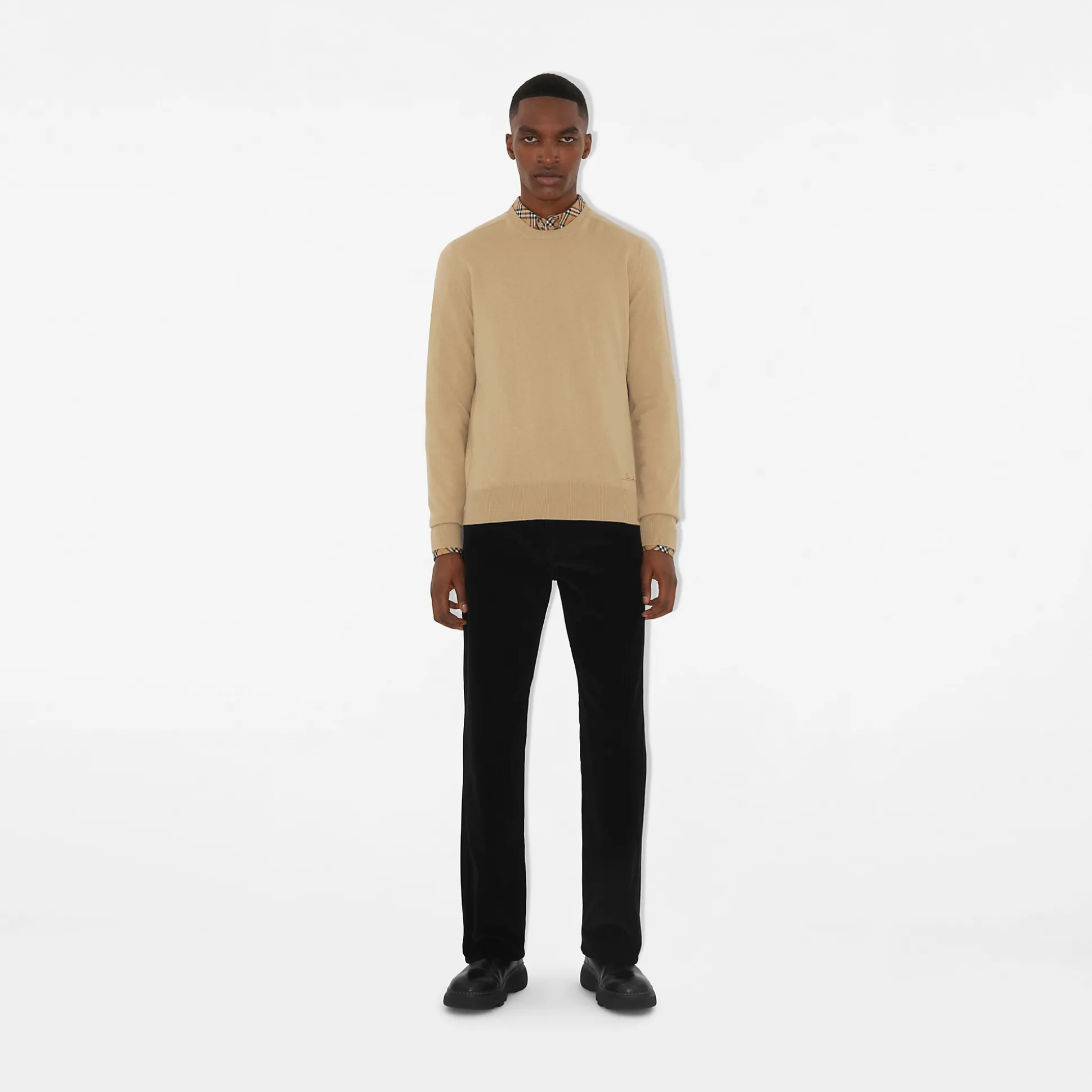 Best Sale Burberry Cashmere Blend Sweater Camel