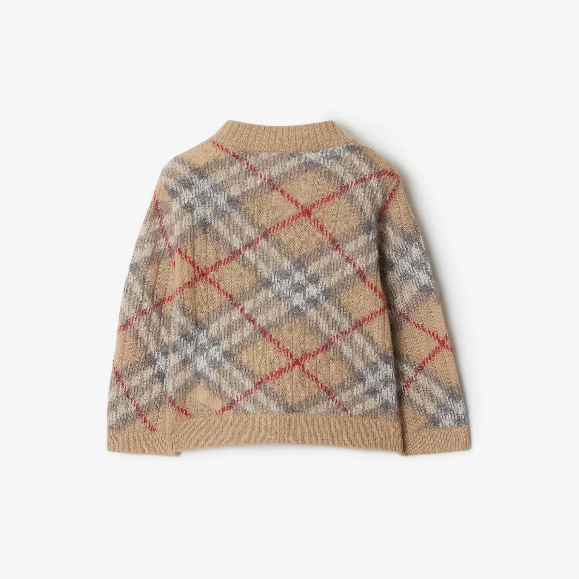 Clearance Burberry Check Alpaca Wool Silk Blend Cardigan Palestone