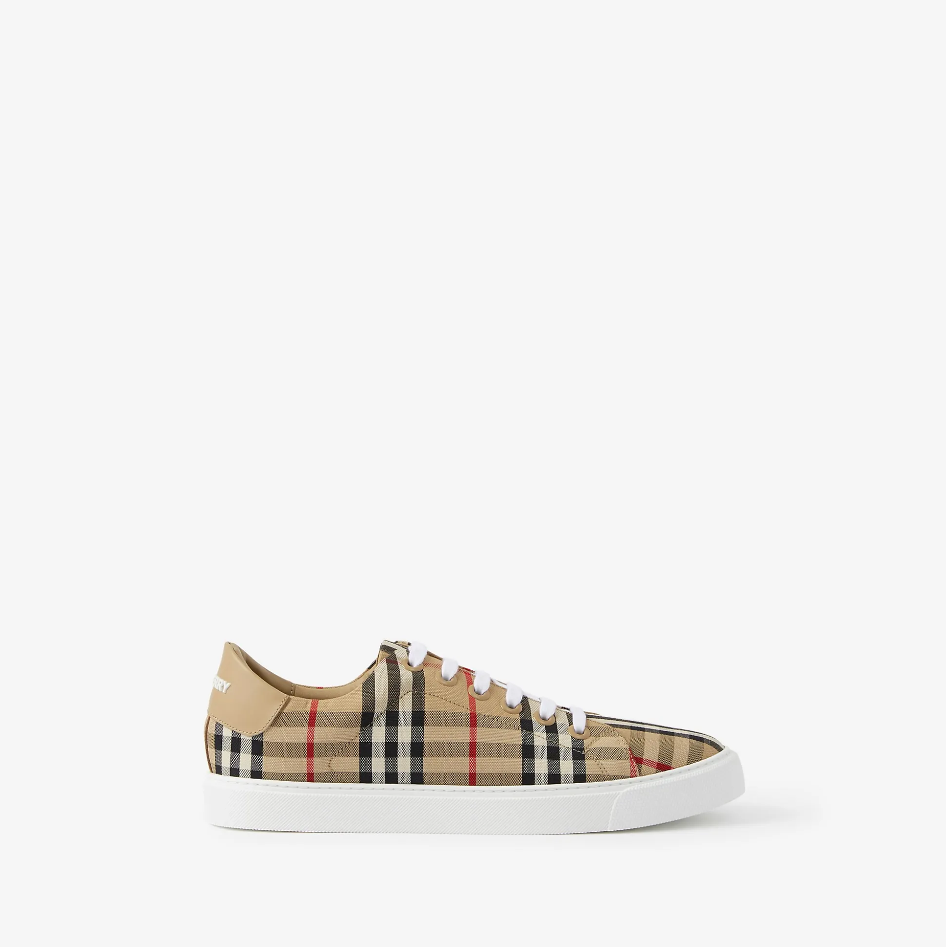 New Burberry Check and Leather Sneakers Archivebeige