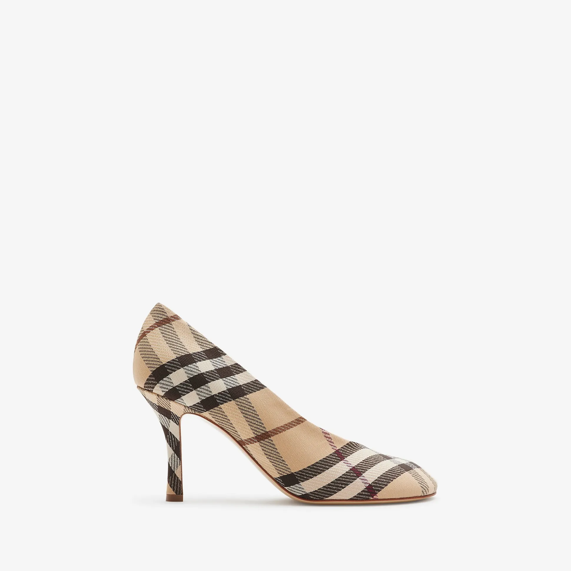 Fashion Burberry Check Baby High Pumps Alabaster