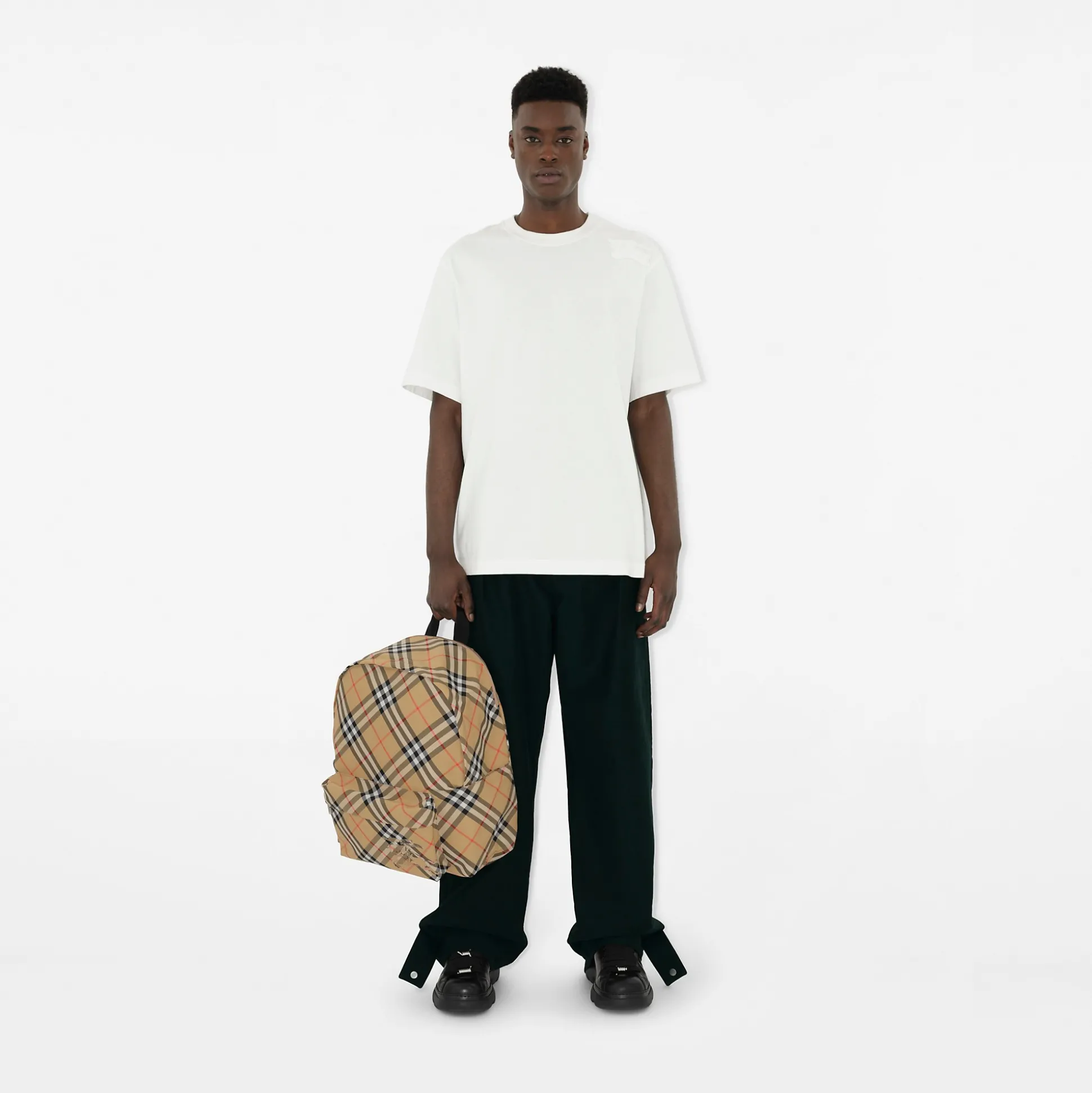 Cheap Burberry Check Backpack Sand