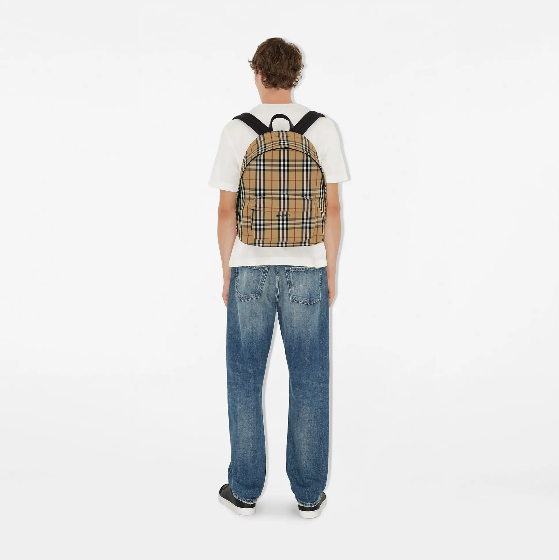 Cheap Burberry Check Backpack Archivebeige