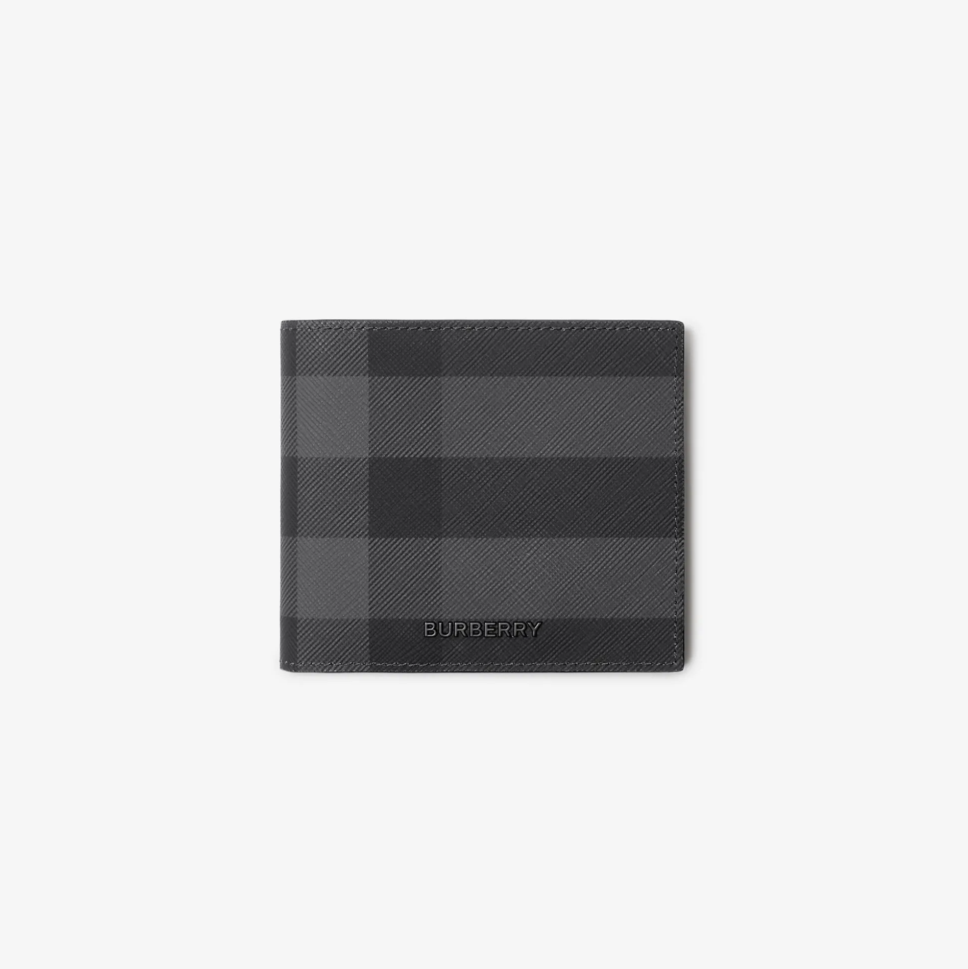 Best Burberry Check Bifold Wallet Charcoal