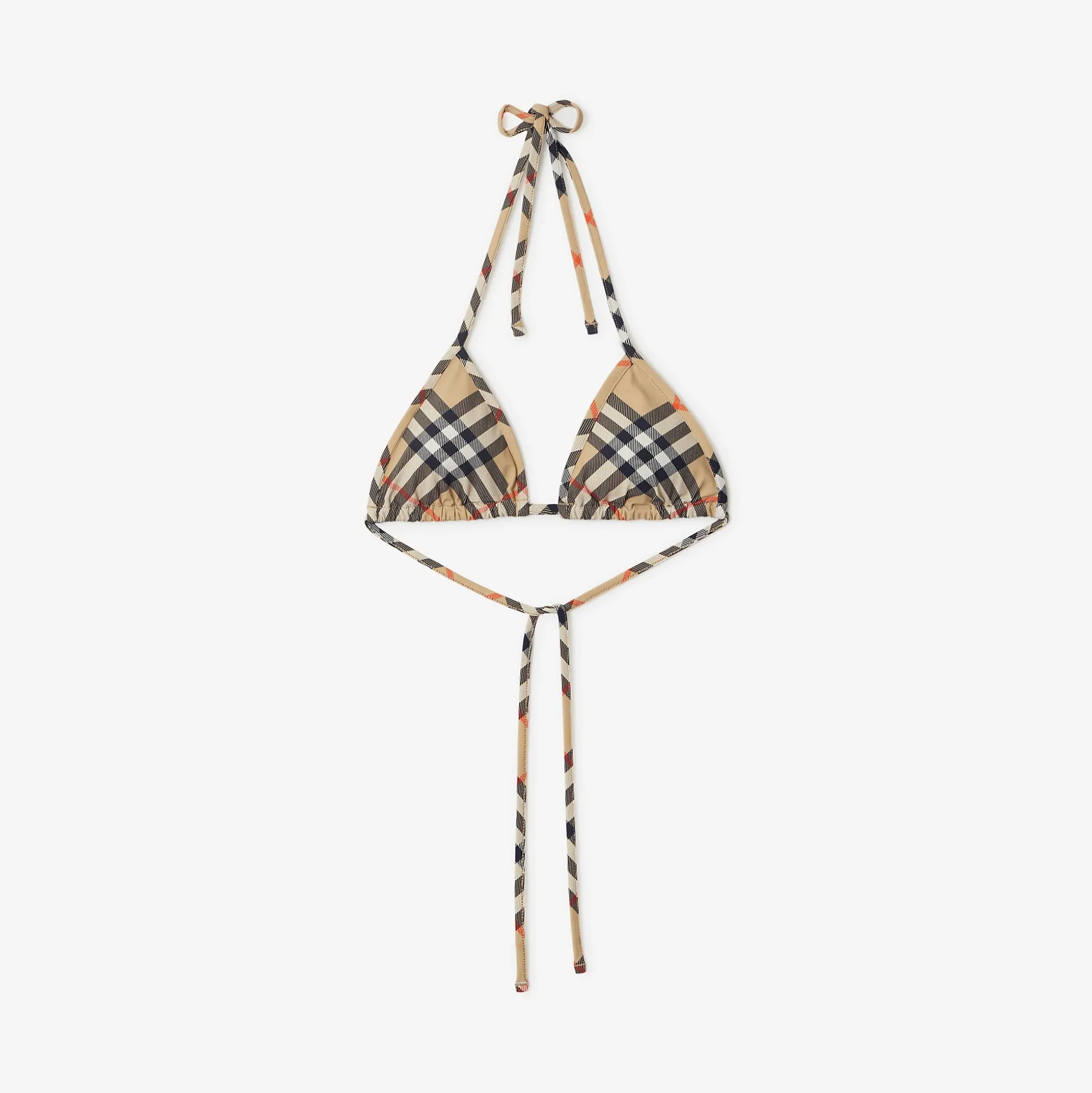 Fashion Burberry Check Bikini Top Sand