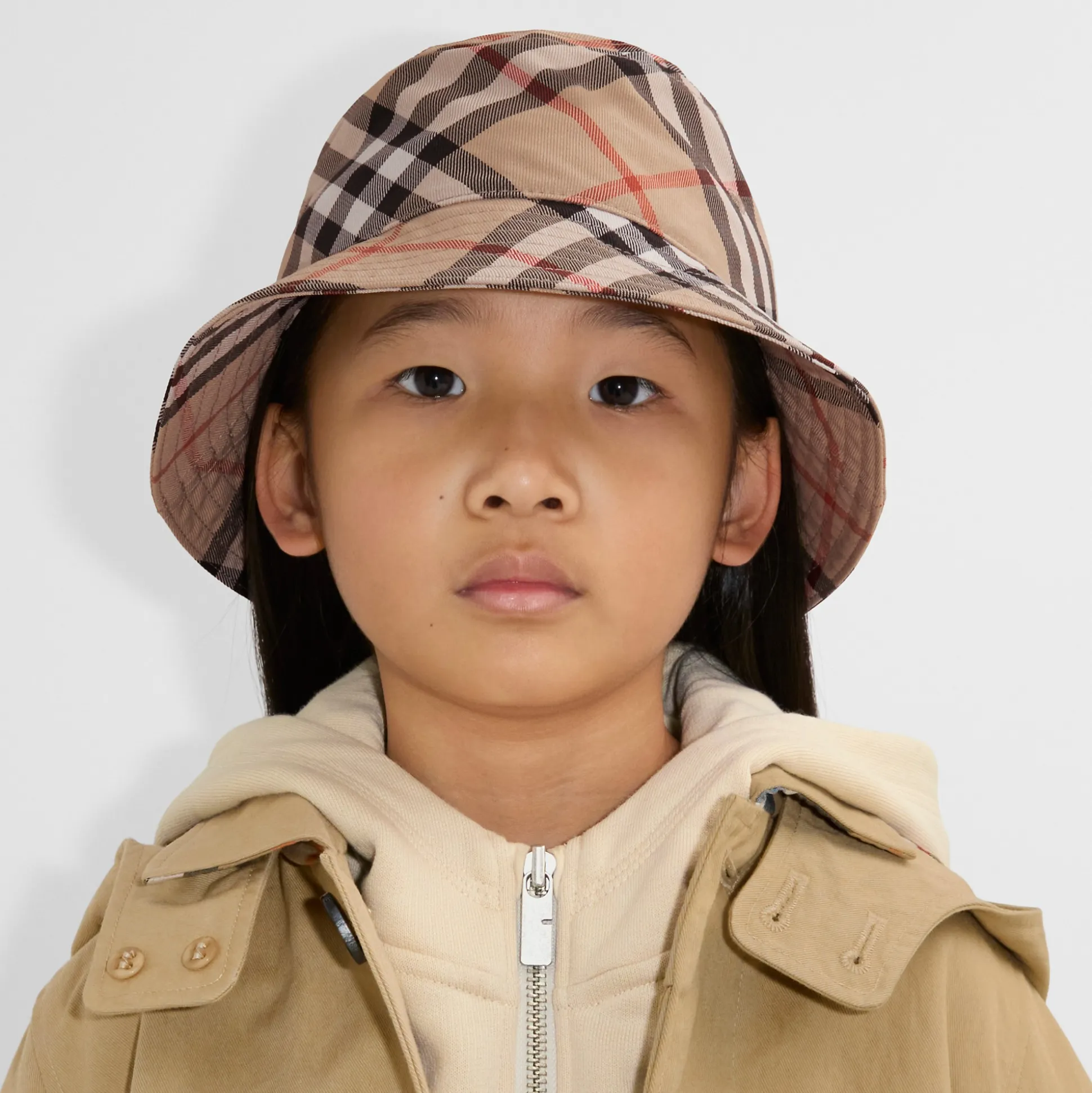 Sale Burberry Check Bucket Hat Sand