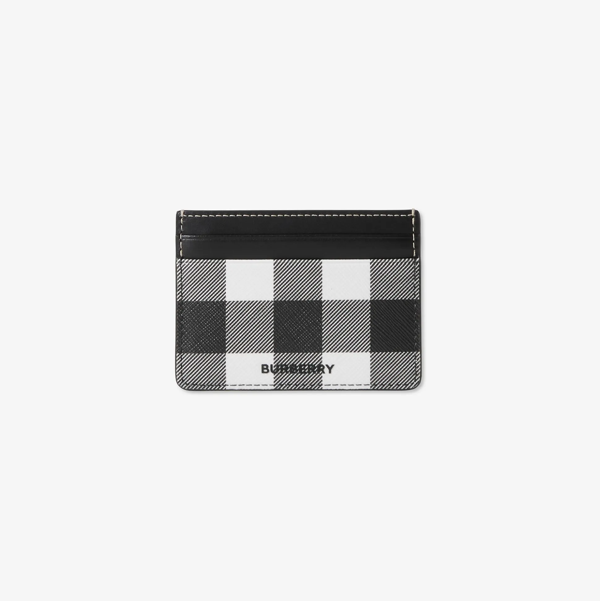 Shop Burberry Check Card Case Darkbirchbrown