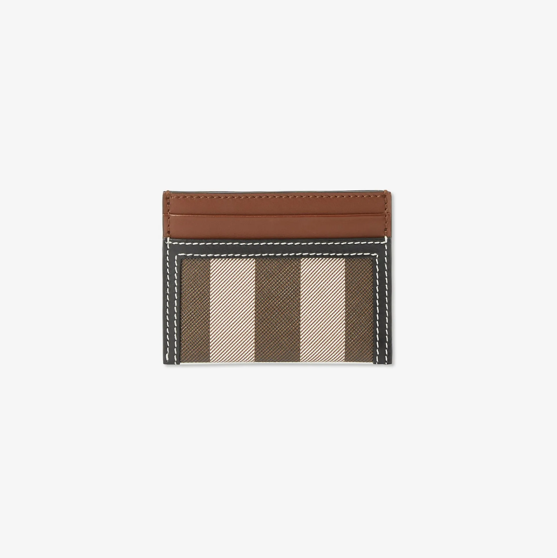 Shop Burberry Check Card Case Darkbirchbrown