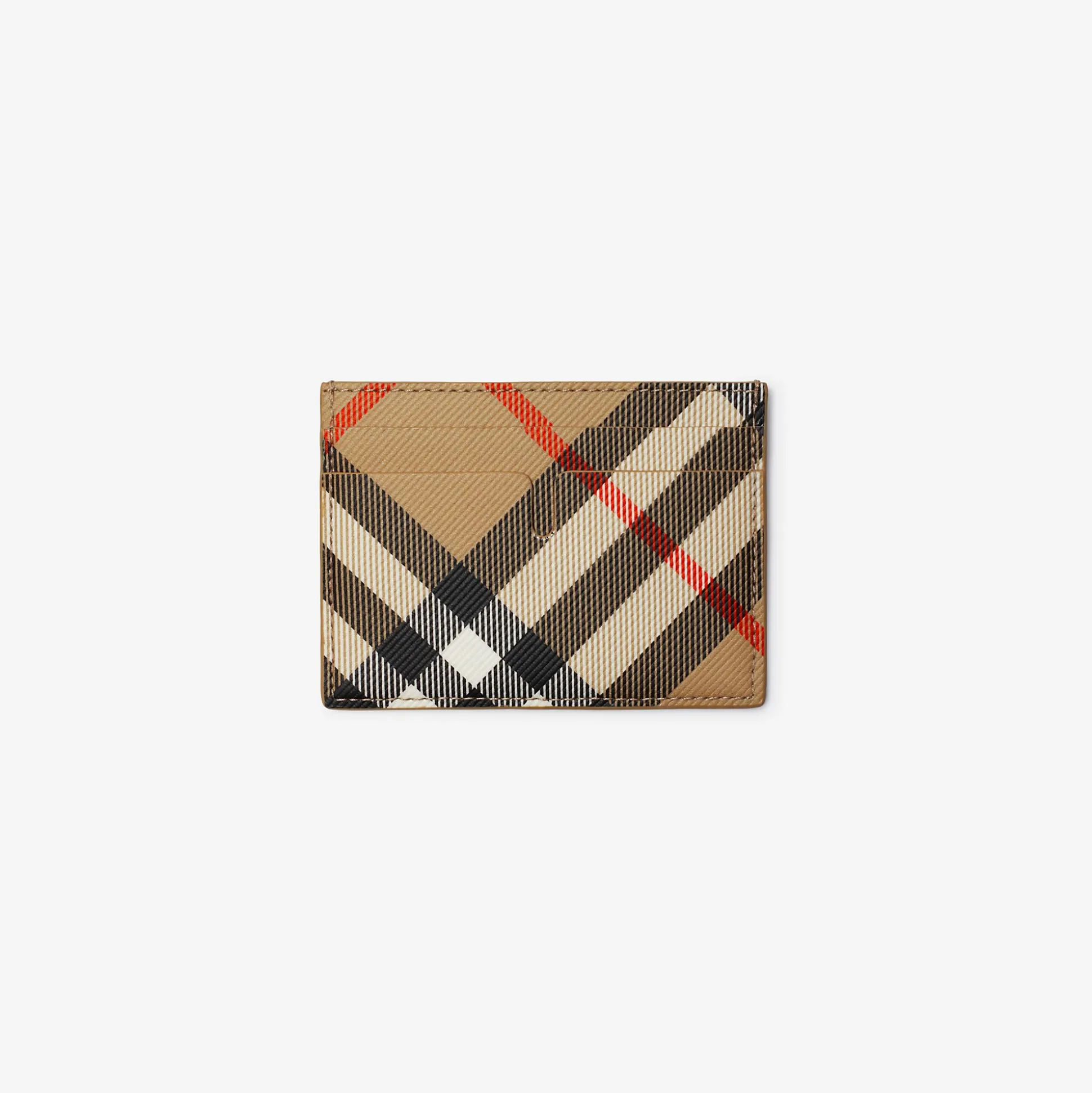 Fashion Burberry Check Card Case Sand