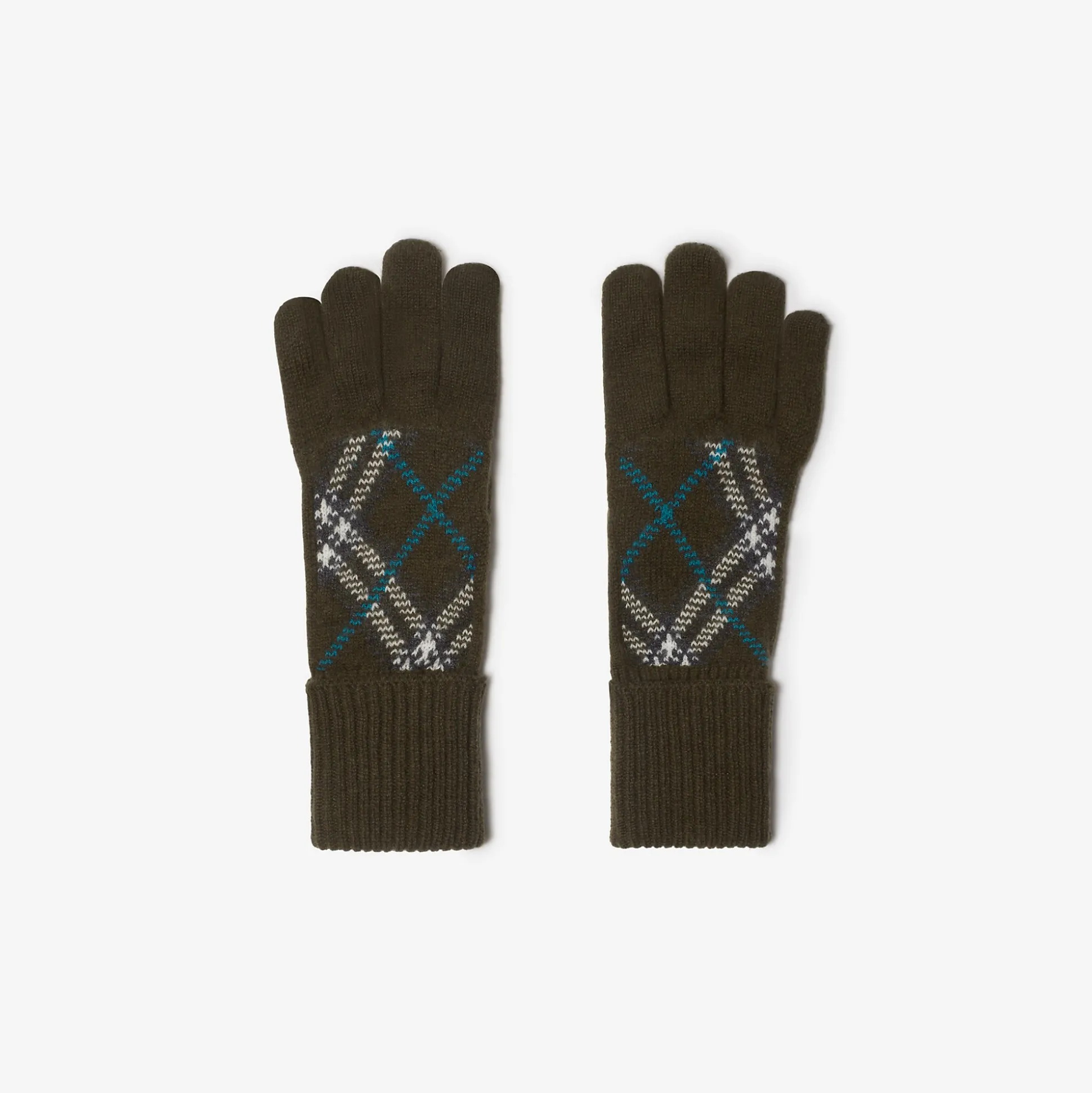 Outlet Burberry Check Cashmere Blend Gloves Snug