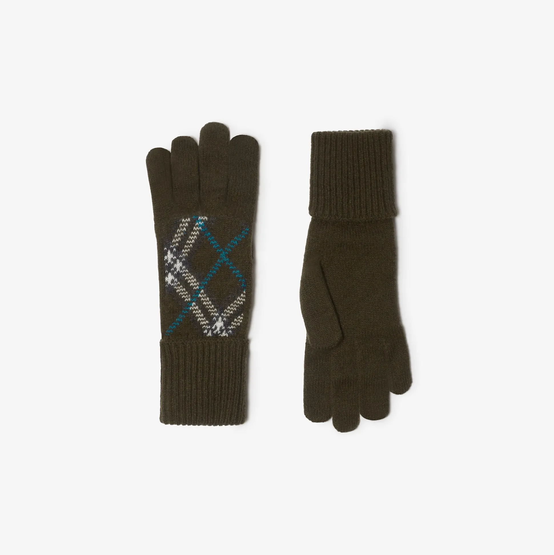 Outlet Burberry Check Cashmere Blend Gloves Snug