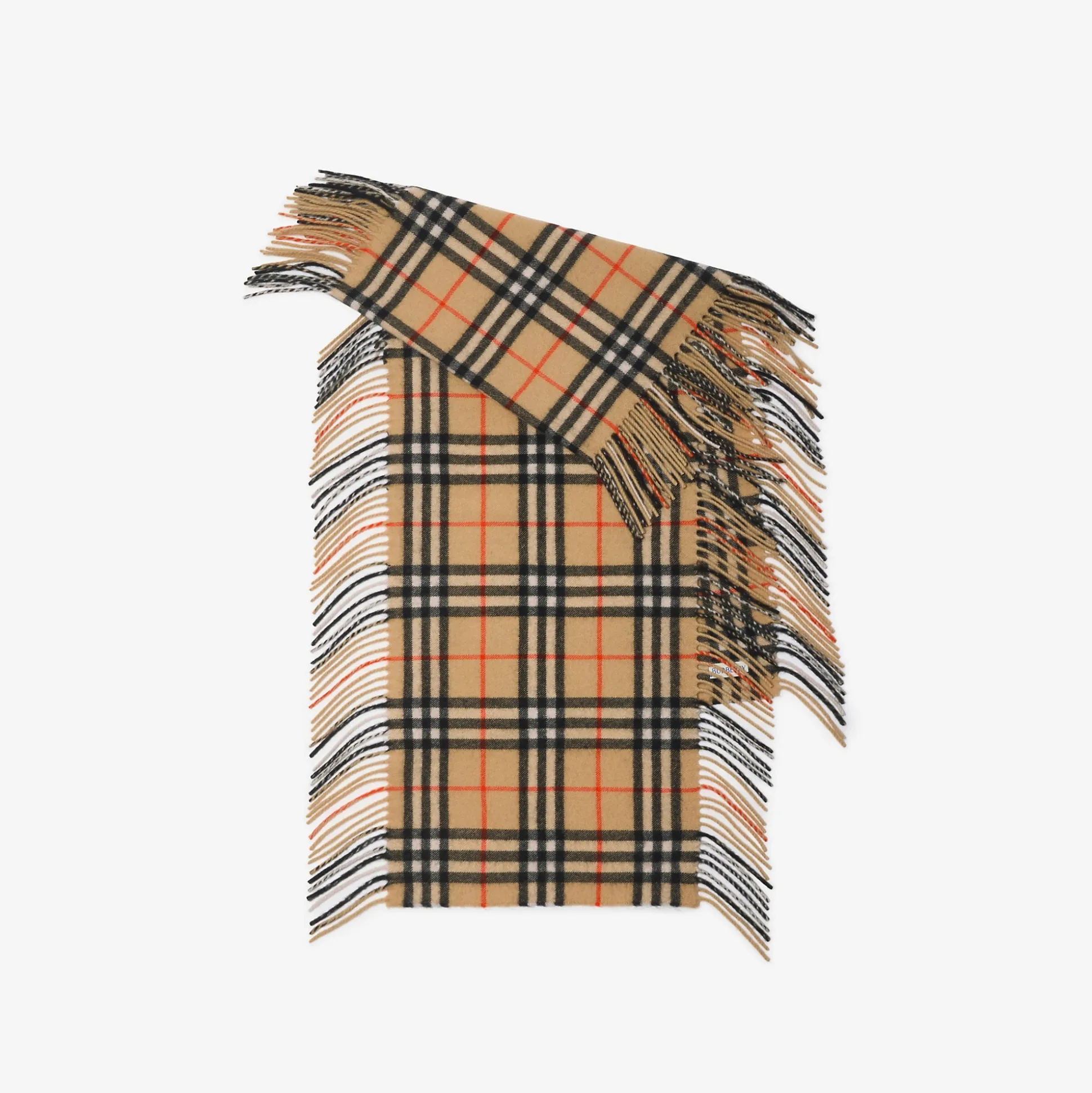 Fashion Burberry Check Cashmere Happy Scarf Sand