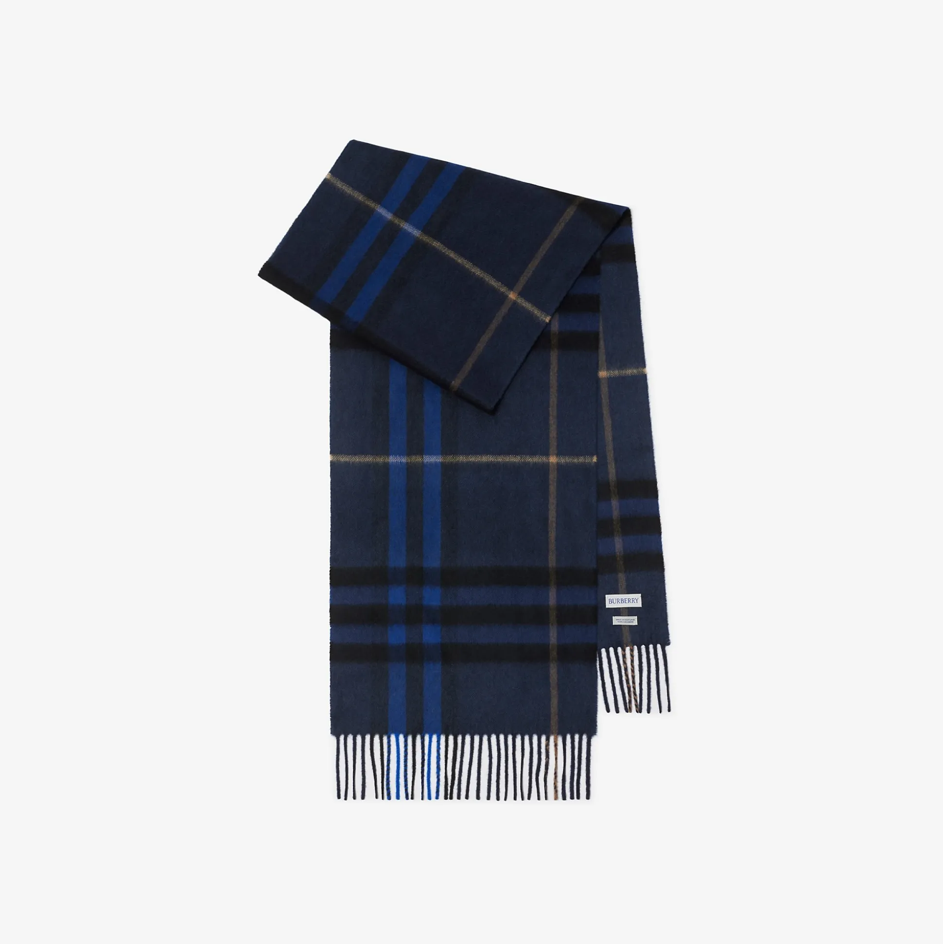 Outlet Burberry Check Cashmere Scarf Midnight