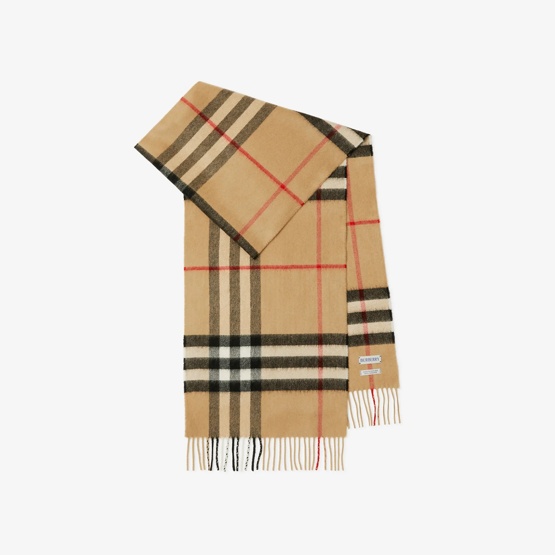 Fashion Burberry Check Cashmere Scarf Archivebeige