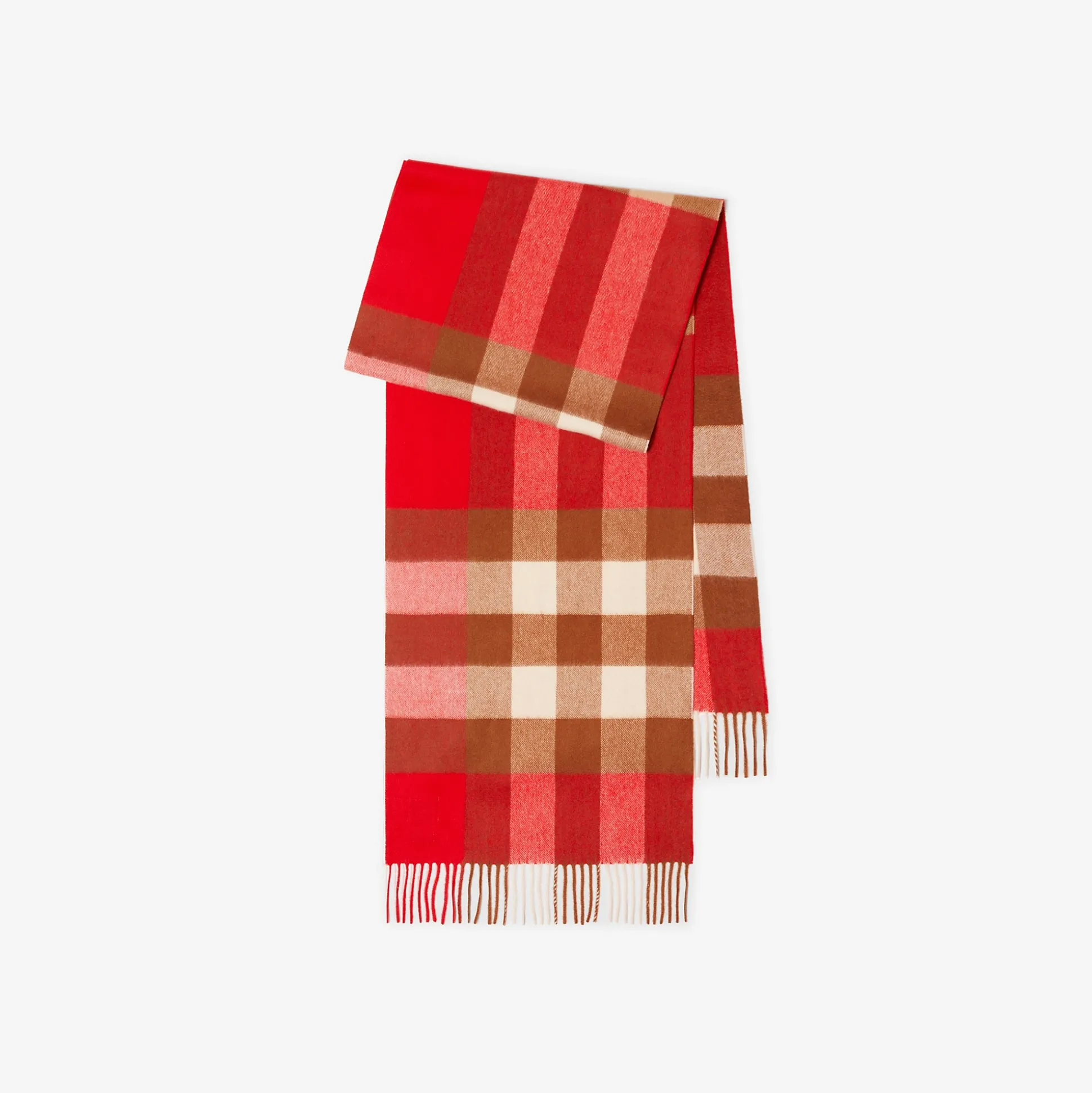 New Burberry Check Cashmere Scarf Brightred