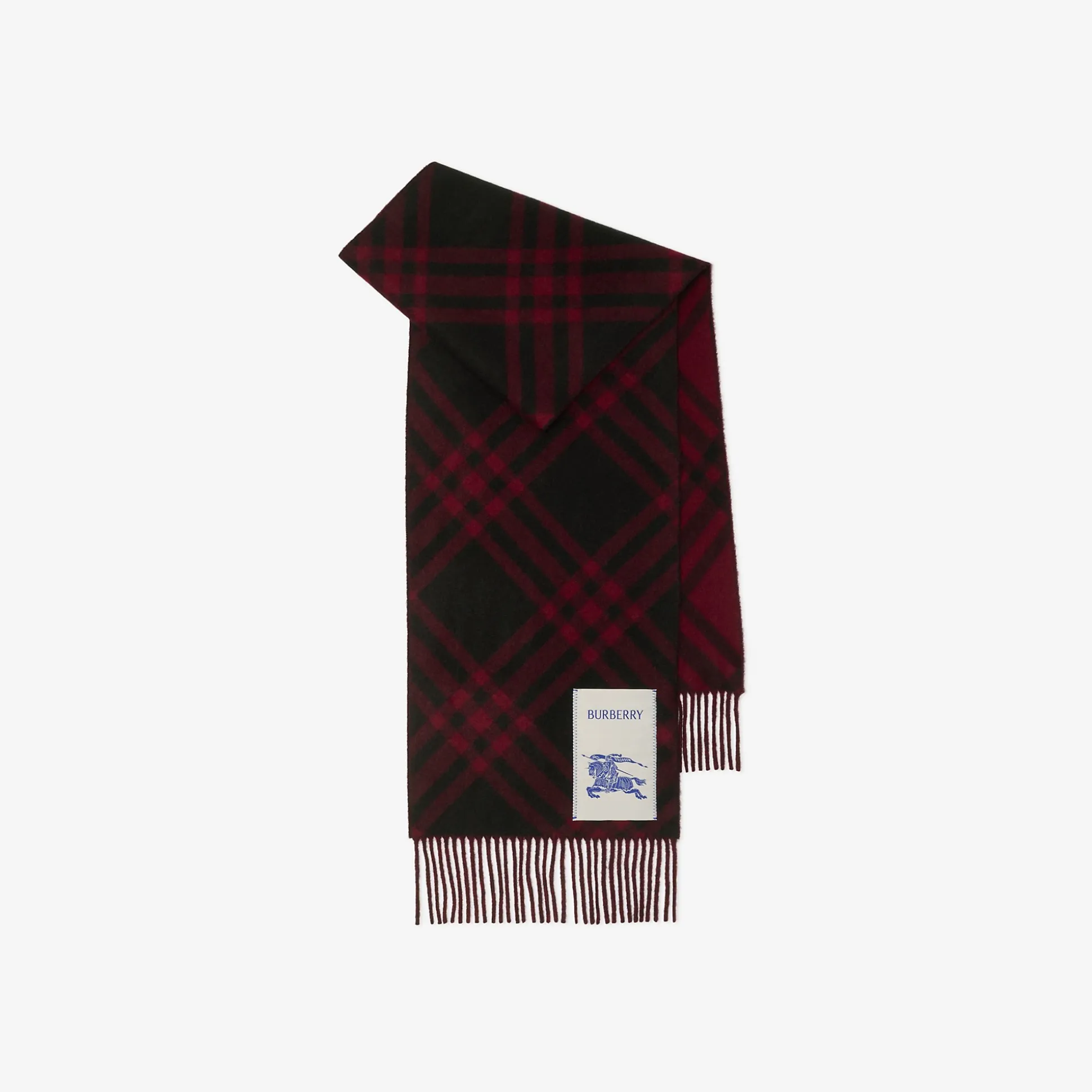 Store Burberry Check Cashmere Scarf Cranberry