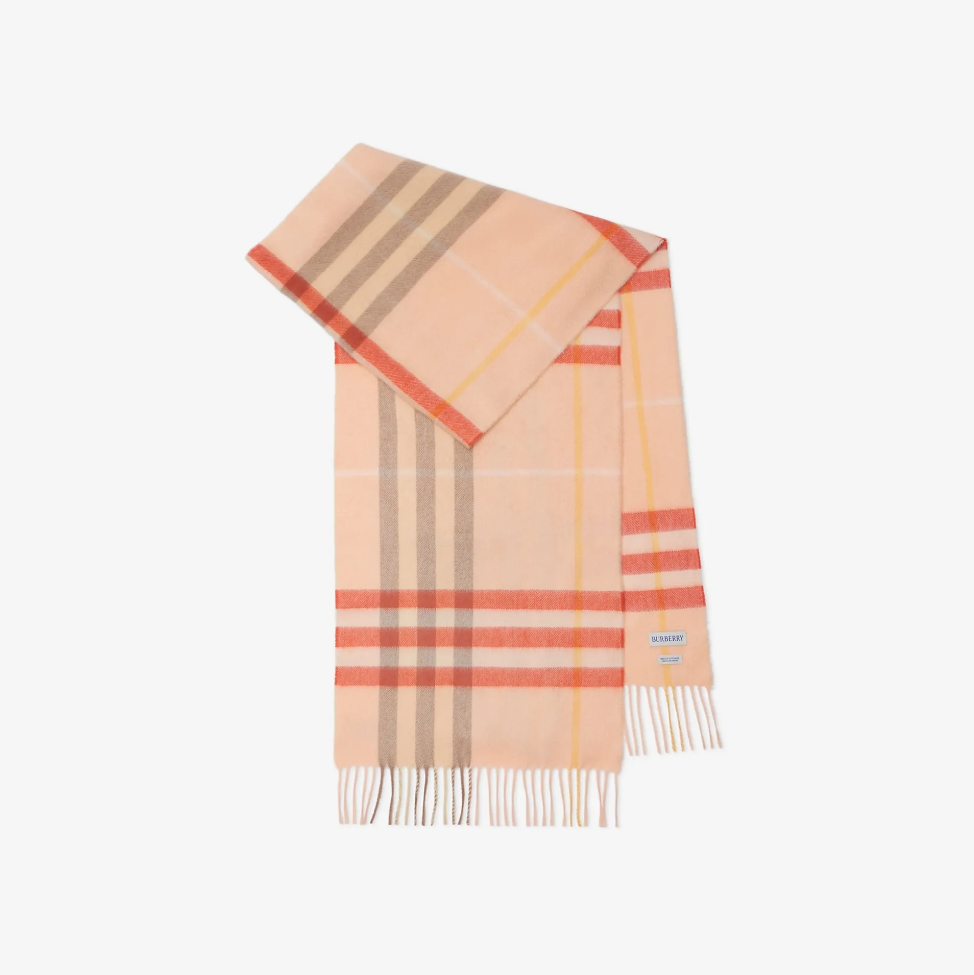 New Burberry Check Cashmere Scarf Teacup