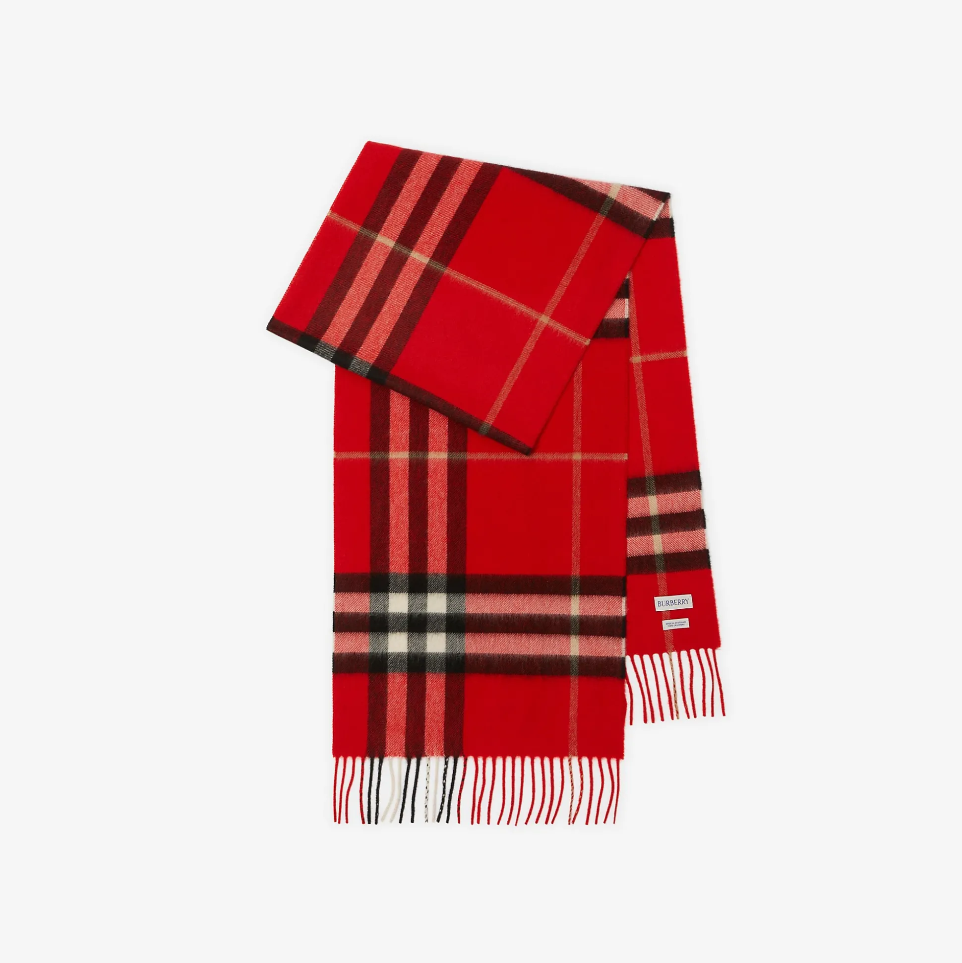 Discount Burberry Check Cashmere Scarf Red