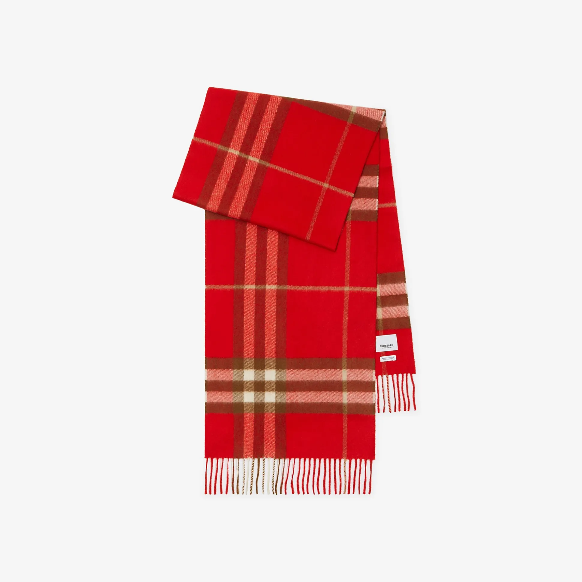 Fashion Burberry Check Cashmere Scarf Red