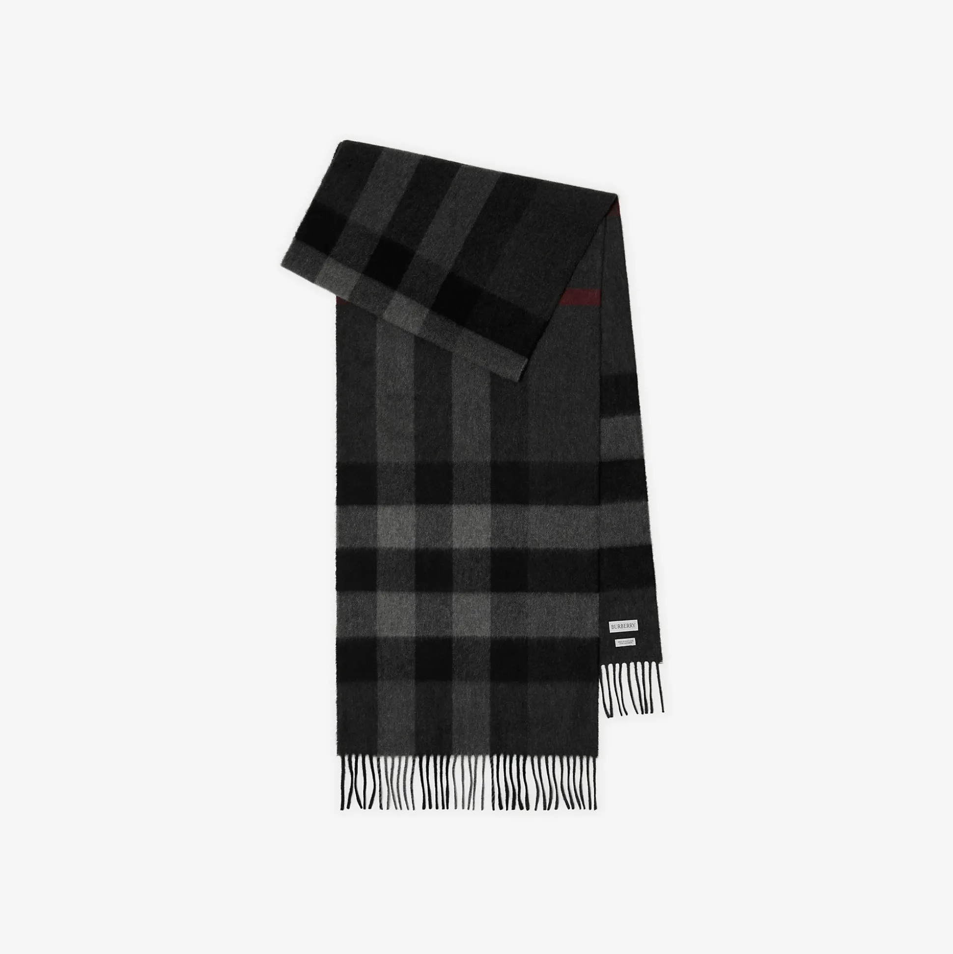 Cheap Burberry Check Cashmere Scarf Charcoal