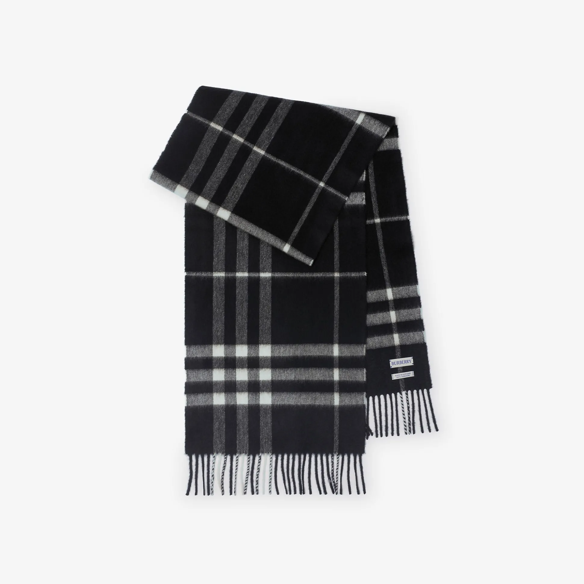 Hot Burberry Check Cashmere Scarf Black/calico