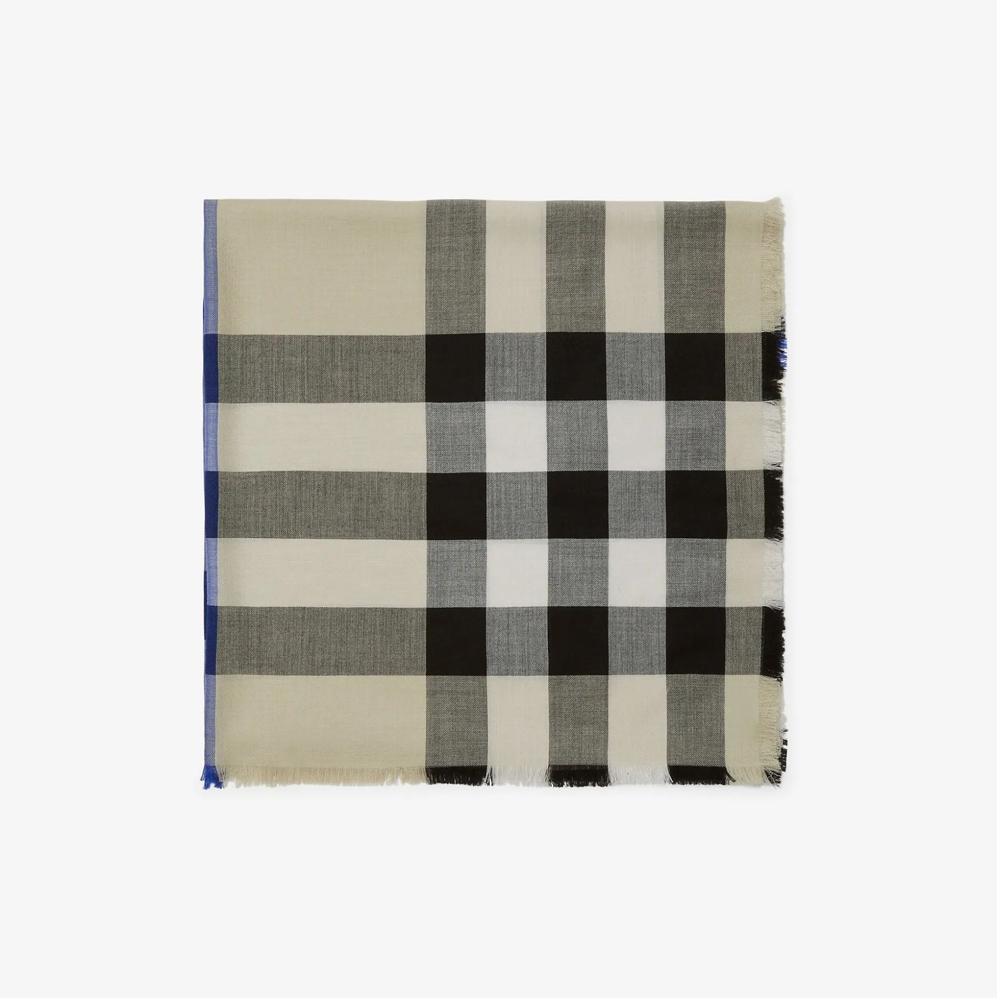 Sale Burberry Check Cashmere Silk Scarf Lichen