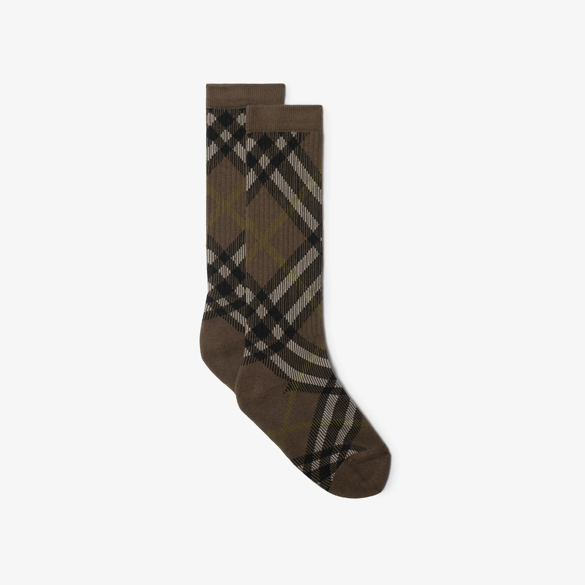 New Burberry Check Cotton Blend Socks Heath