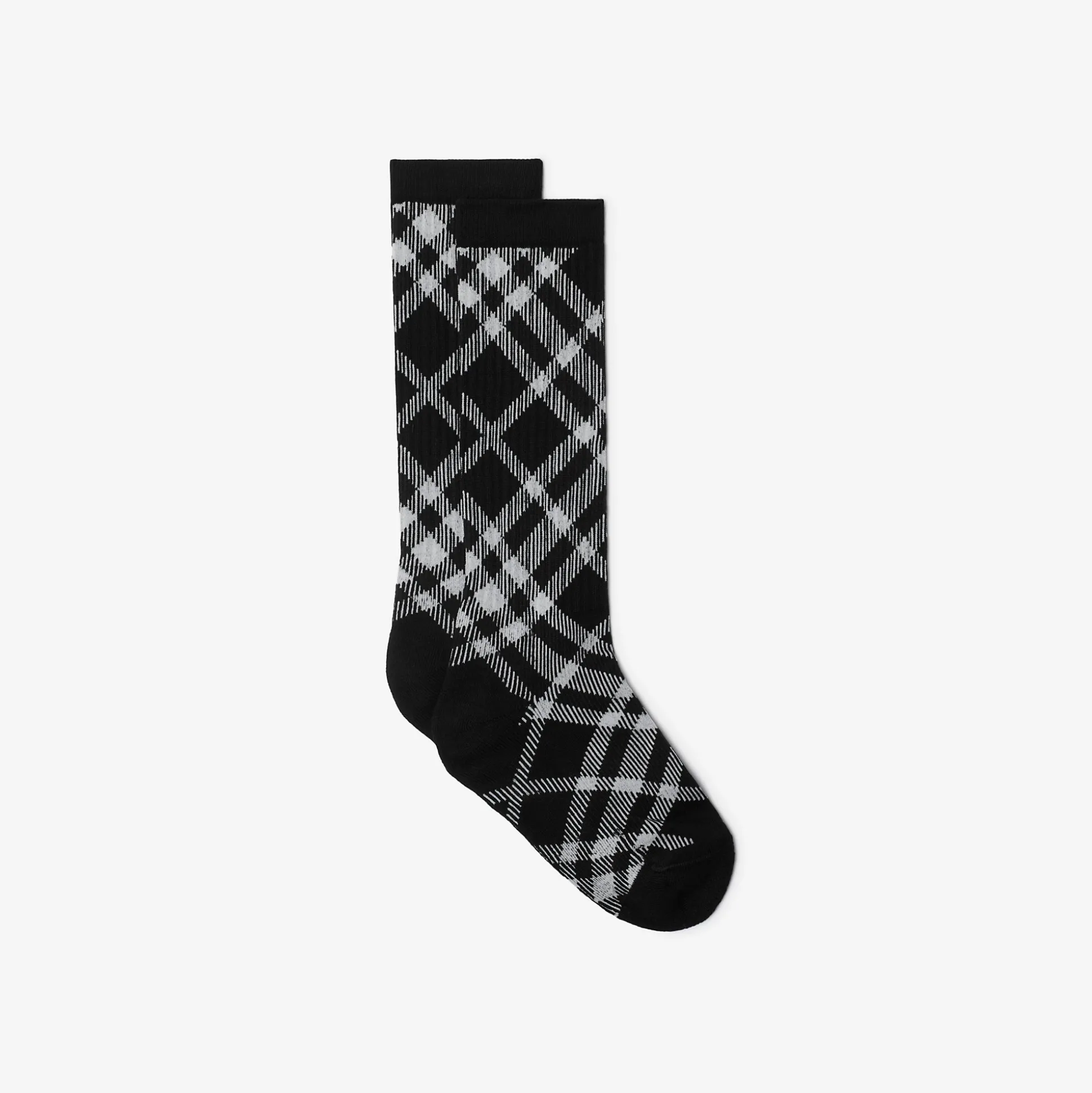 Discount Burberry Check Cotton Blend Socks Black