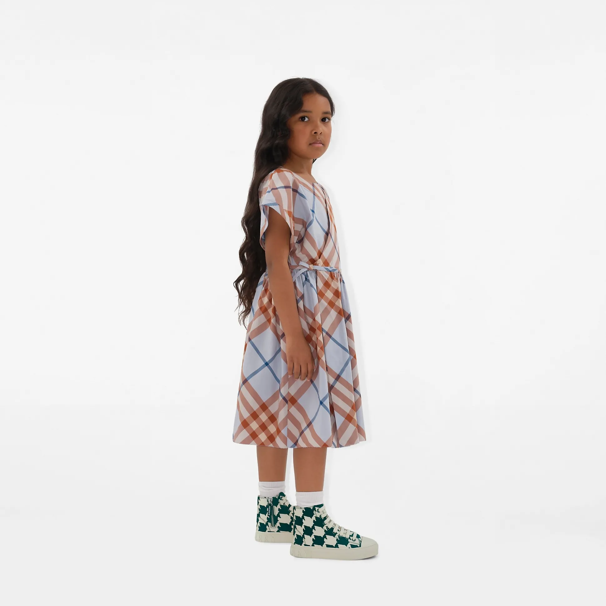 Best Burberry Check Cotton Dress Slateblue