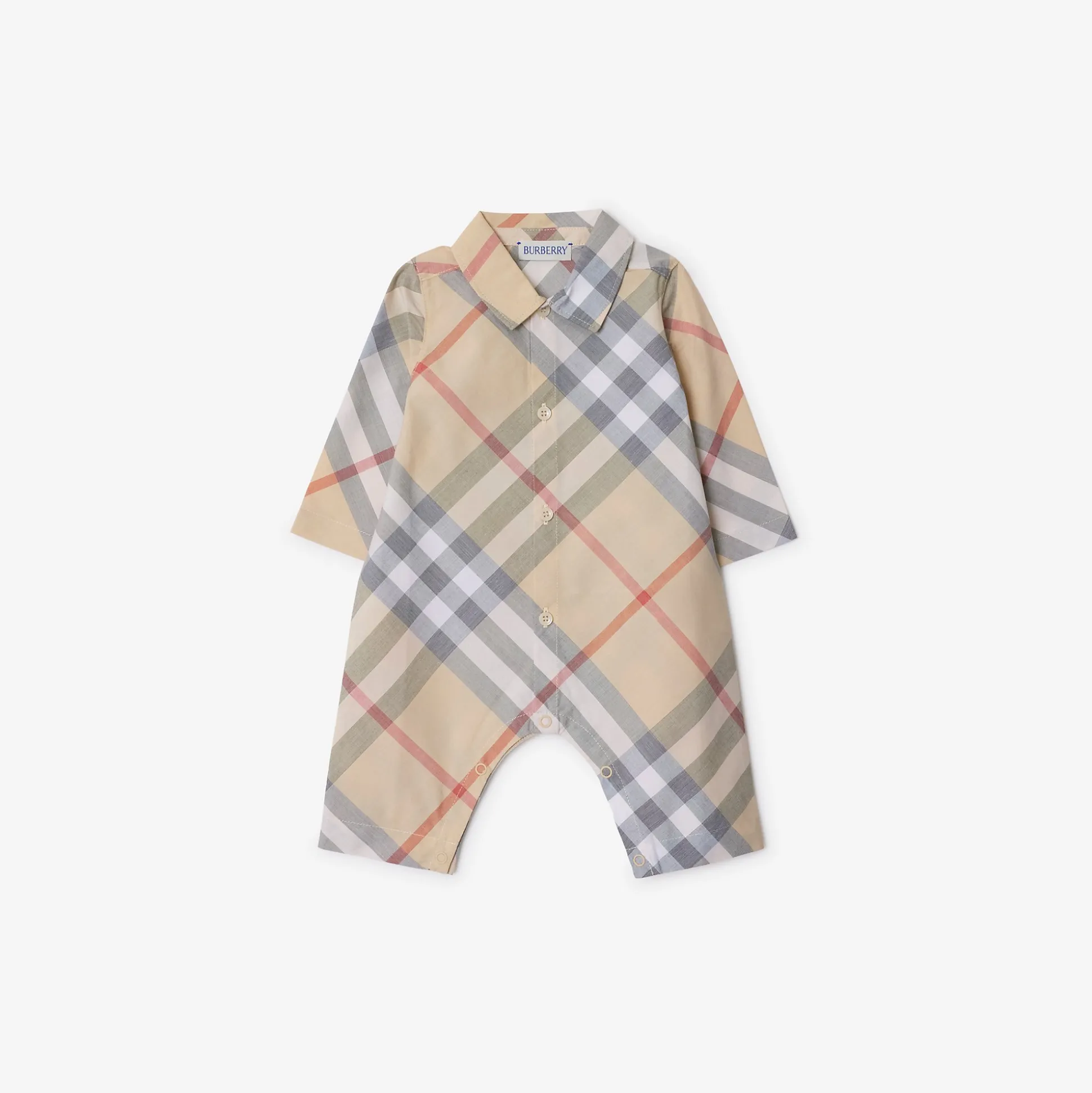 Clearance Burberry Check Cotton Jumpsuit Palestone