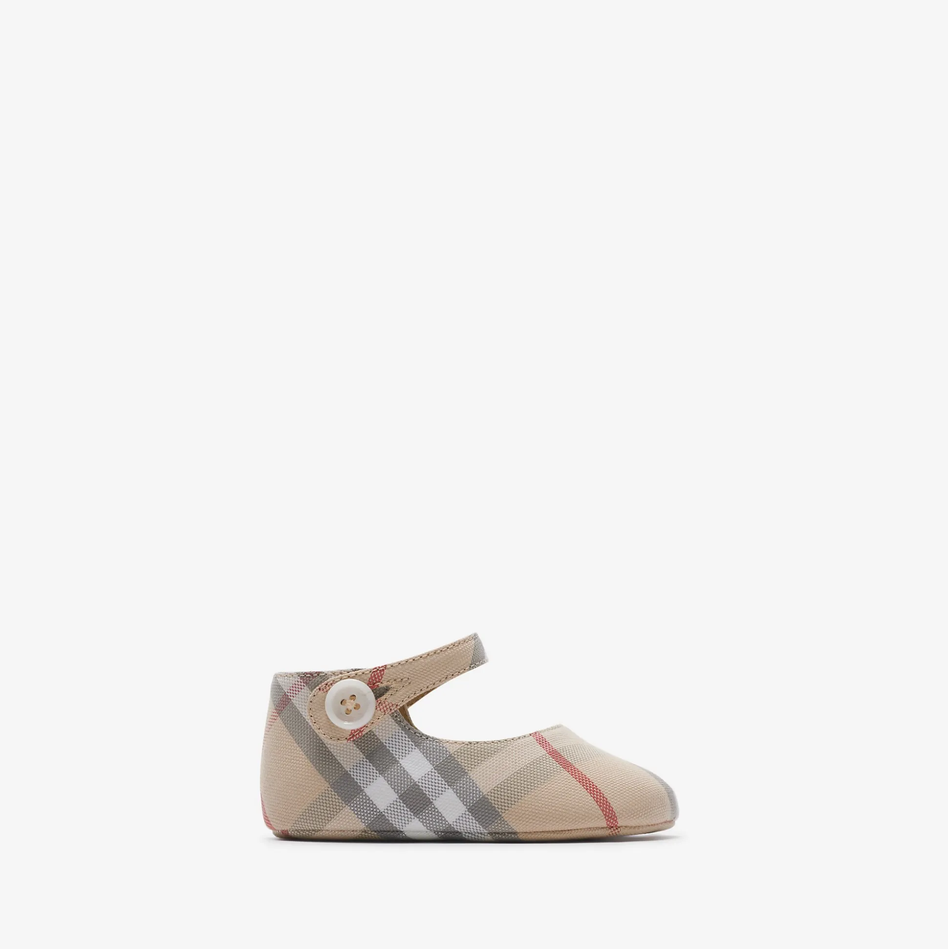 Clearance Burberry Check Cotton Mary Jane Flats Palestone