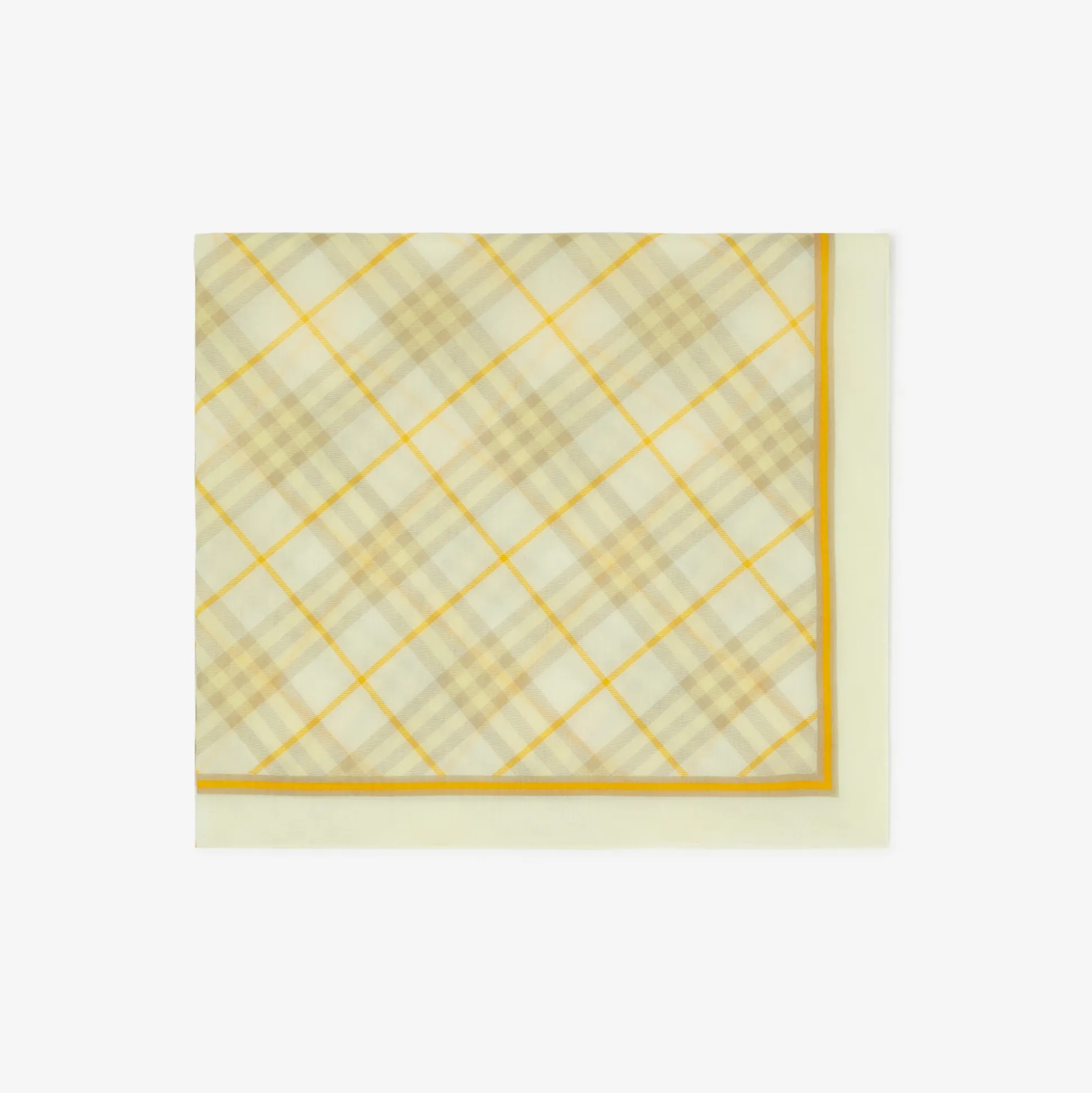 Outlet Burberry Check Cotton Scarf Wheat