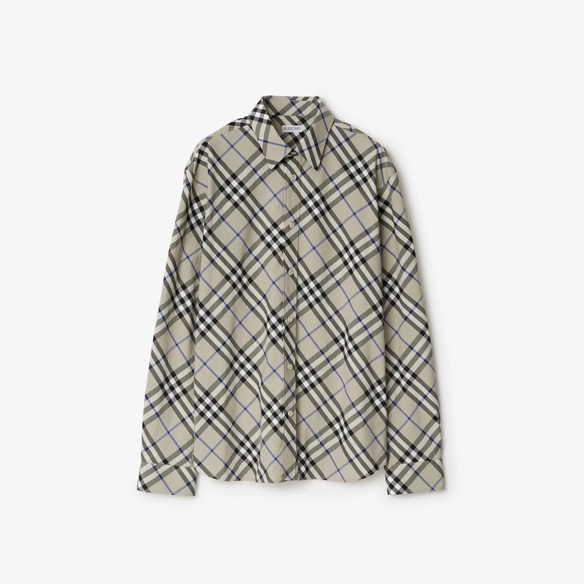 Online Burberry Check Cotton Shirt Lichen