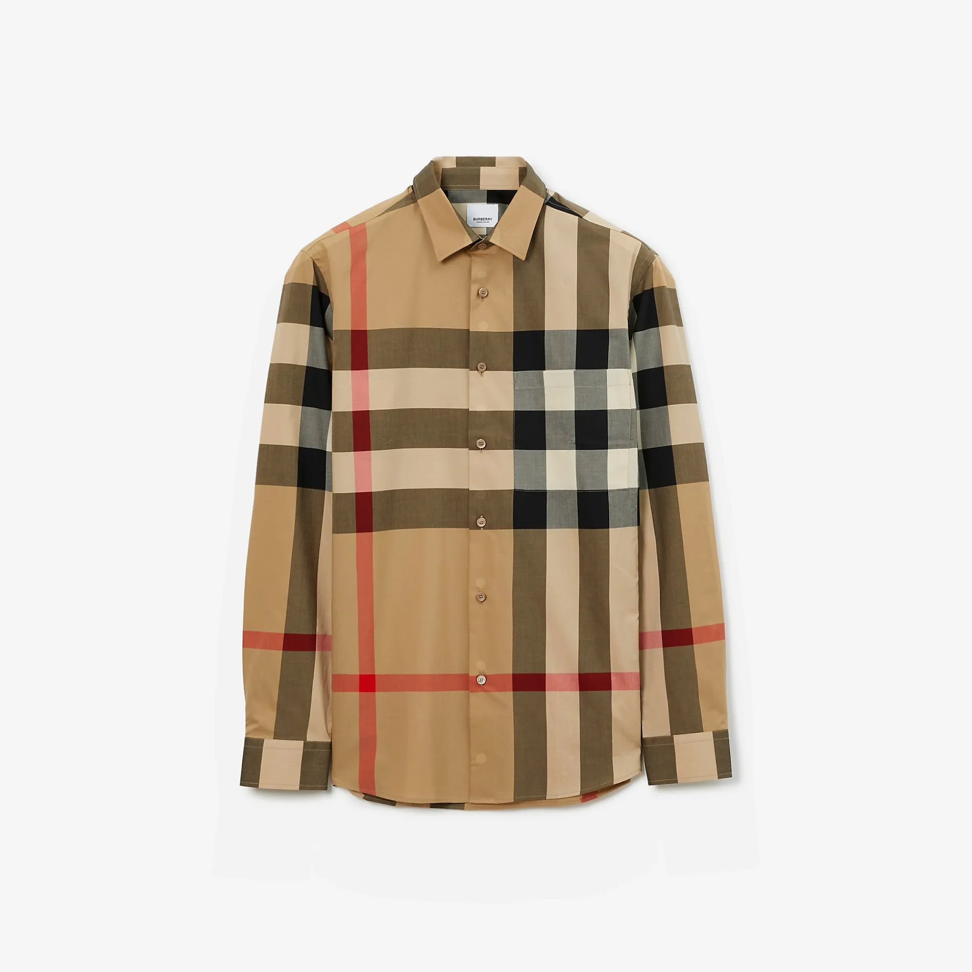 New Burberry Check Cotton Shirt Archivebeige