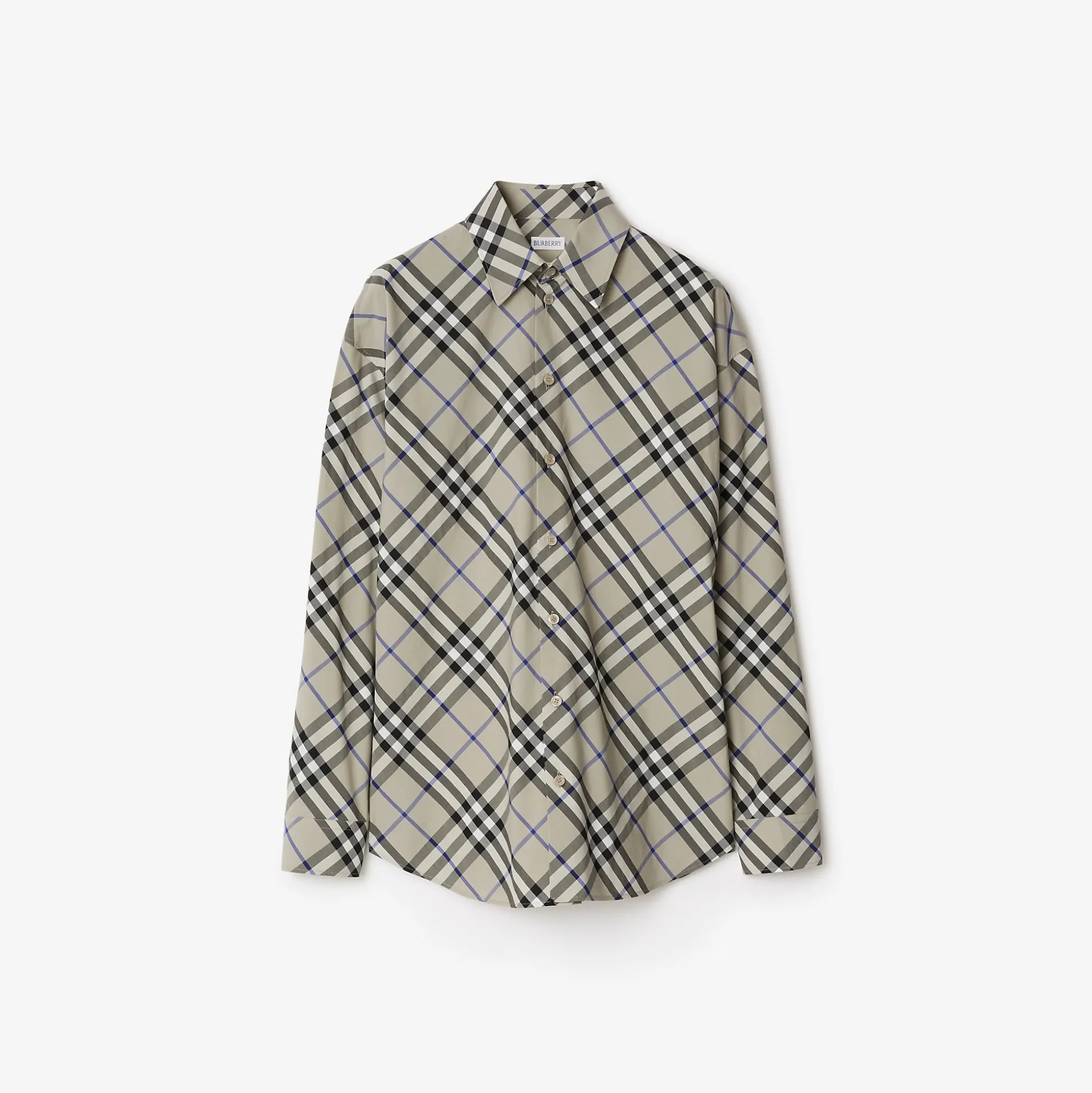 Store Burberry Check Cotton Shirt Lichen