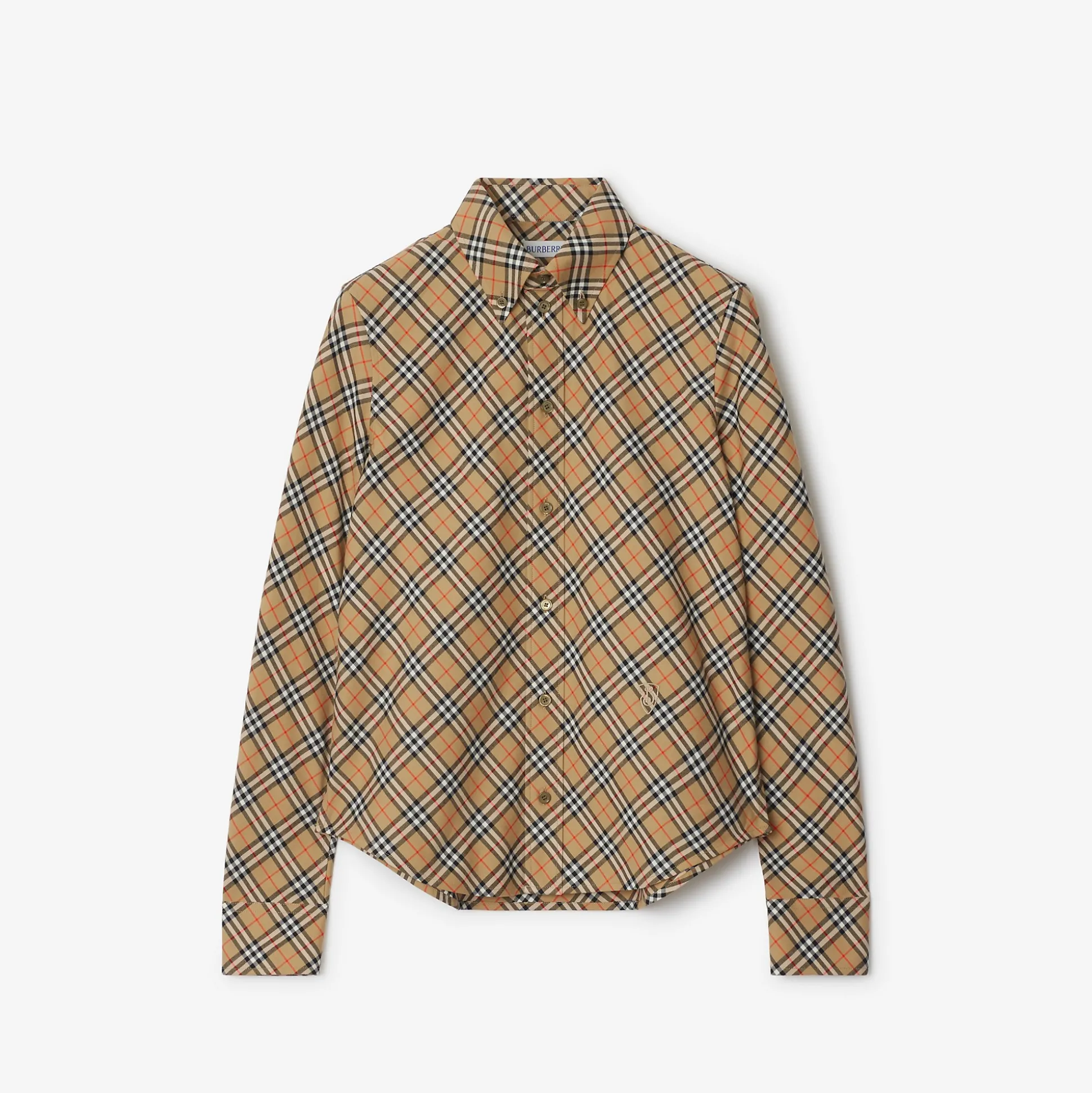 Best Burberry Check Cotton Shirt Sand