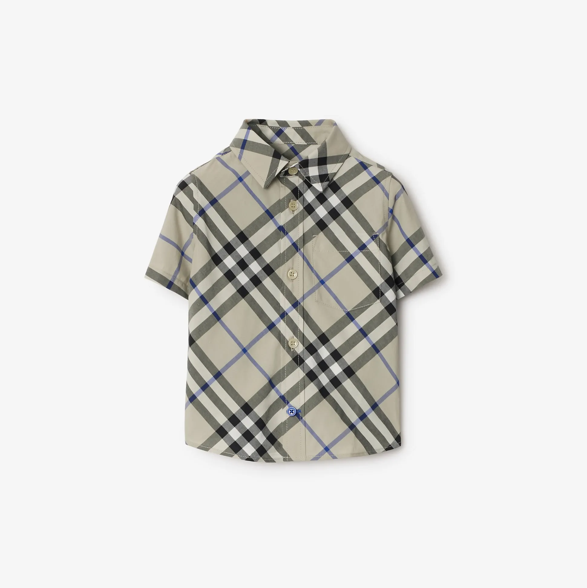 Cheap Burberry Check Cotton Shirt Lichen