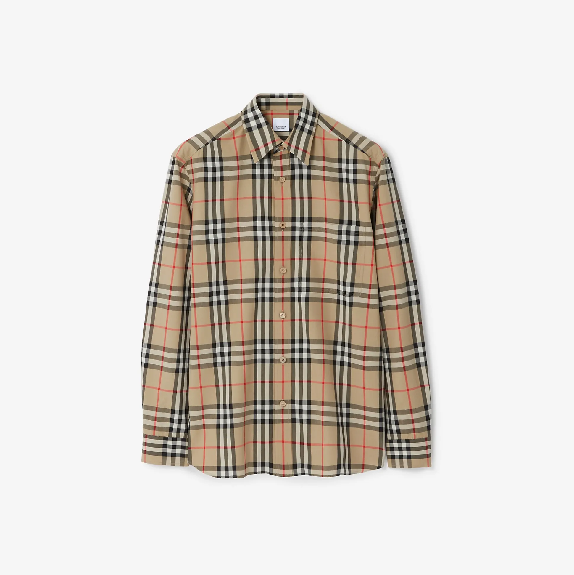 Cheap Burberry Check Cotton Shirt Archivebeige