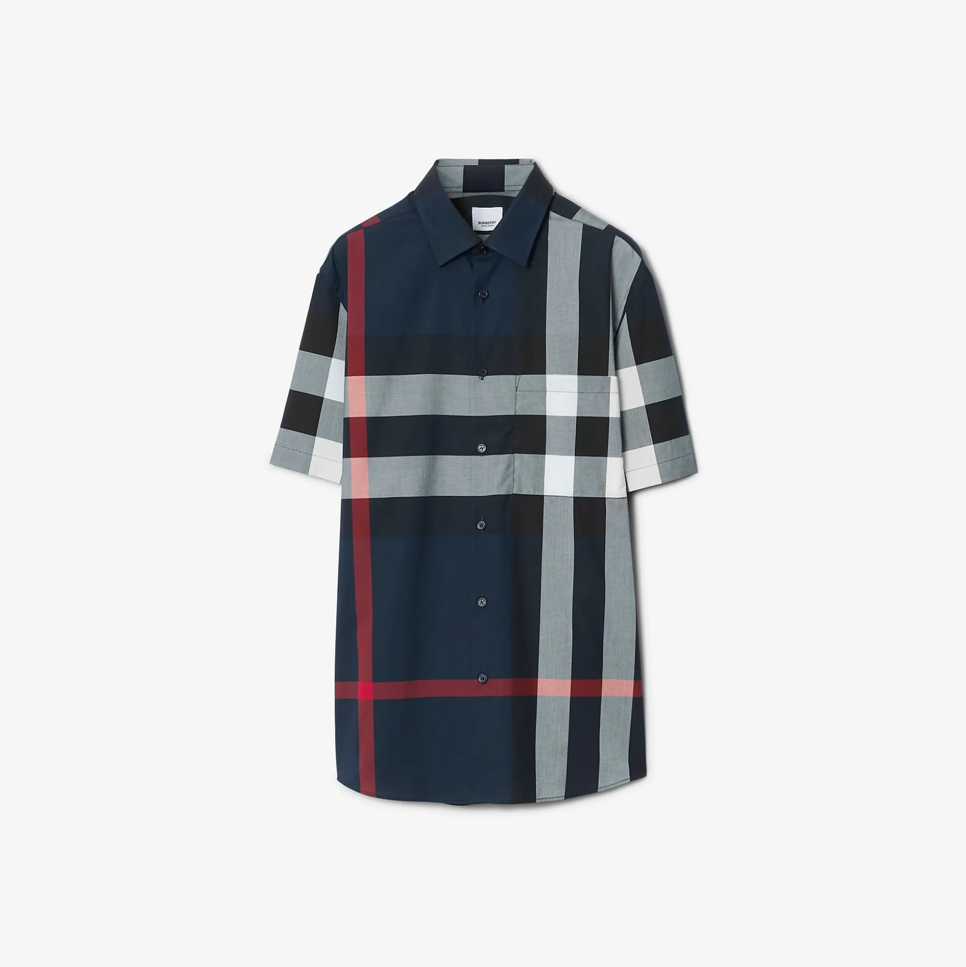 Cheap Burberry Check Cotton Shirt Navy