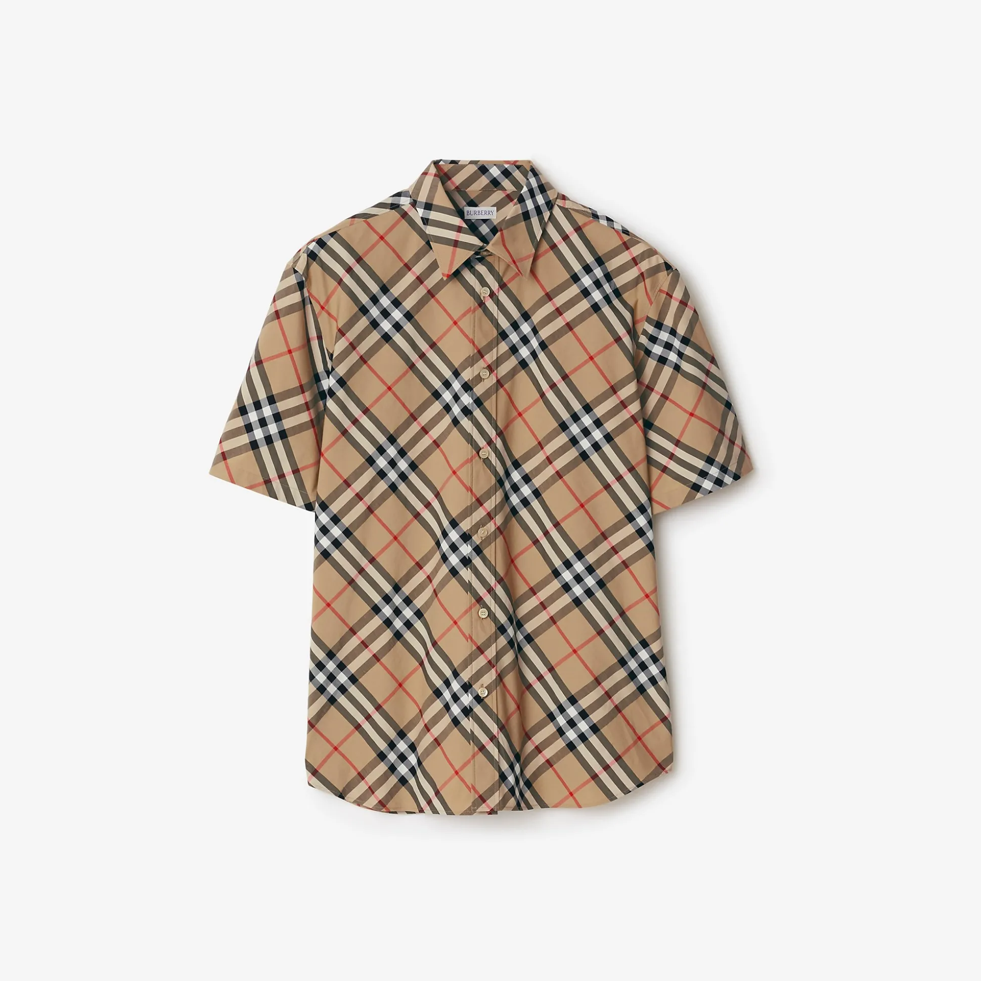 Cheap Burberry Check Cotton Shirt Sand