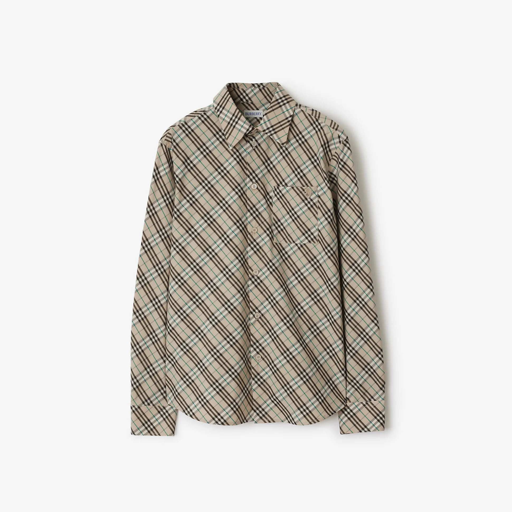 Online Burberry Check Cotton Shirt Husk