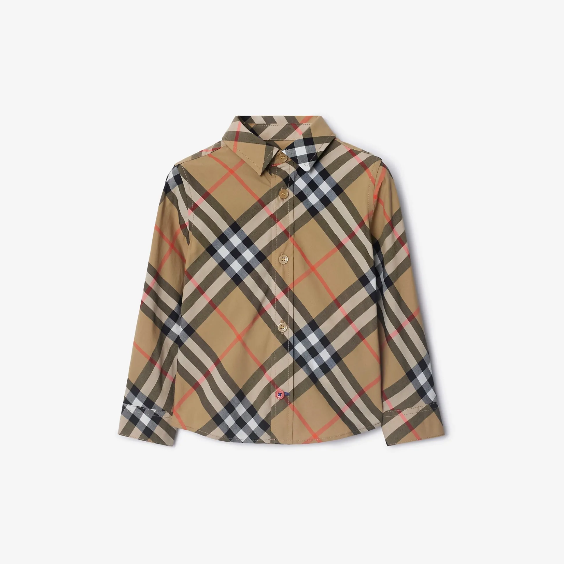 Best Burberry Check Cotton Shirt Sand